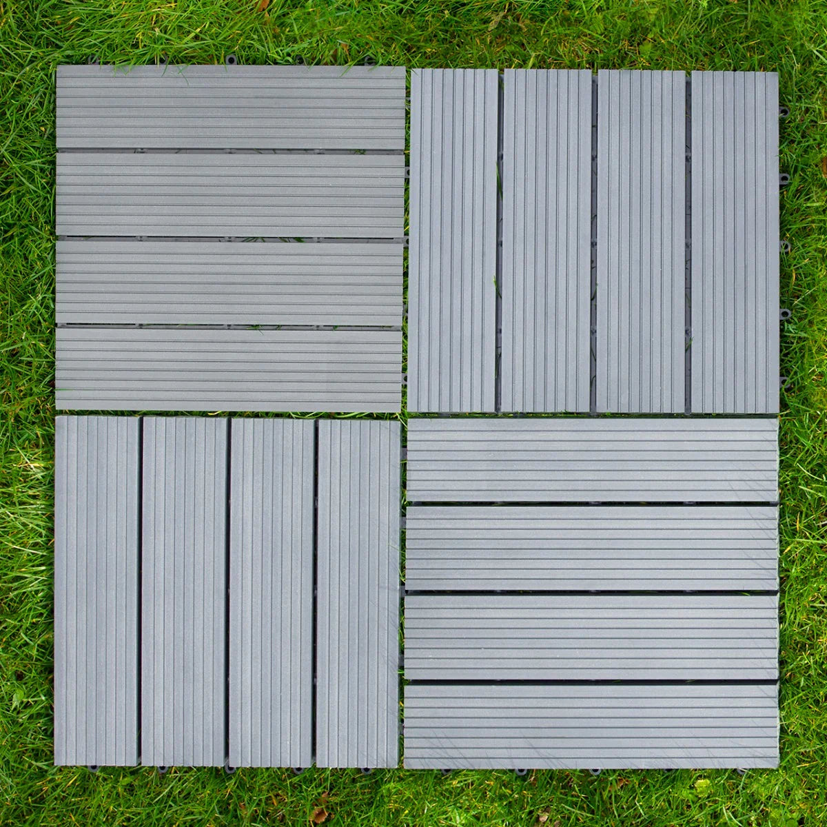 33 x WPC Decking Floor Tiles 30x30cm - Grey