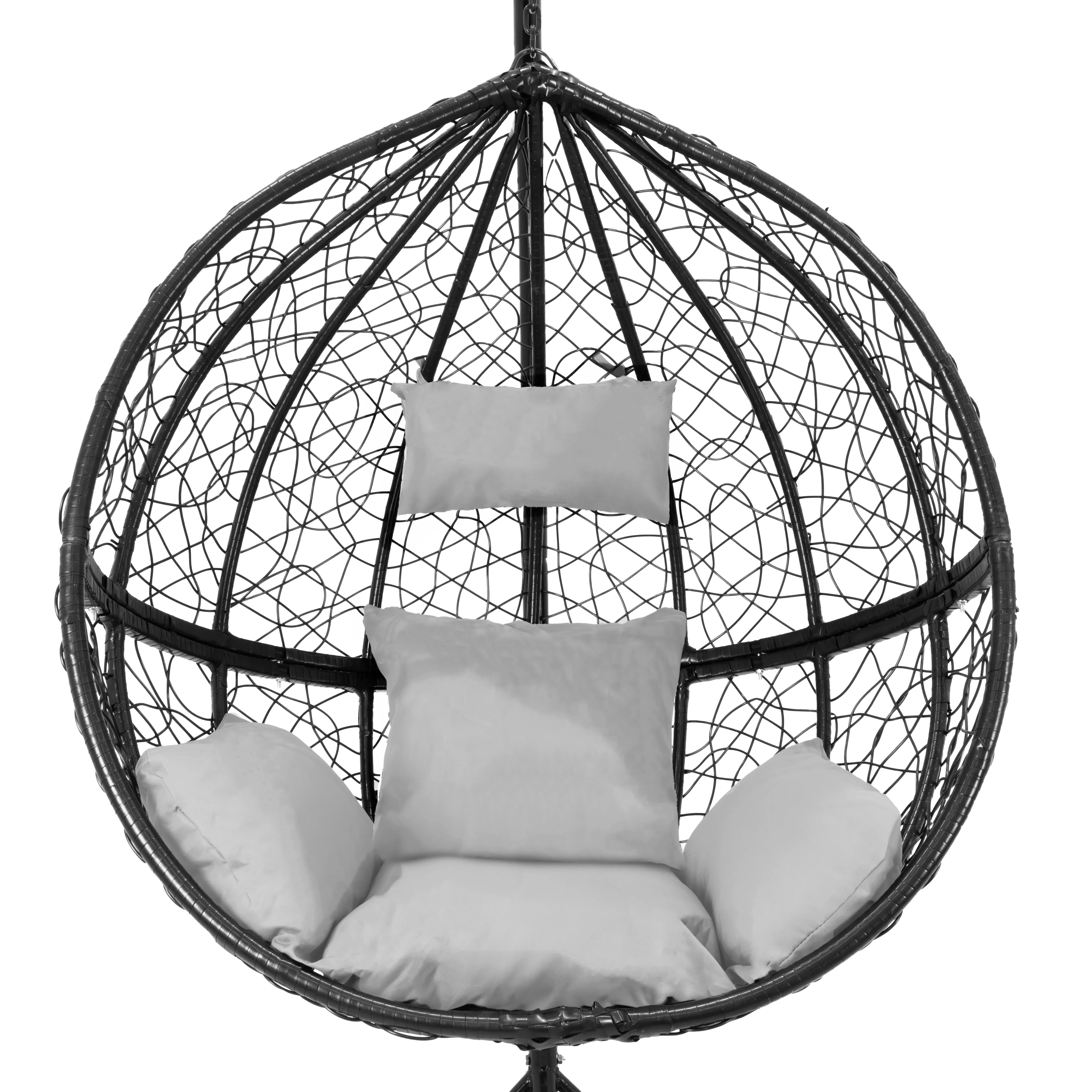 Hanging Rattan Egg Chair - Black