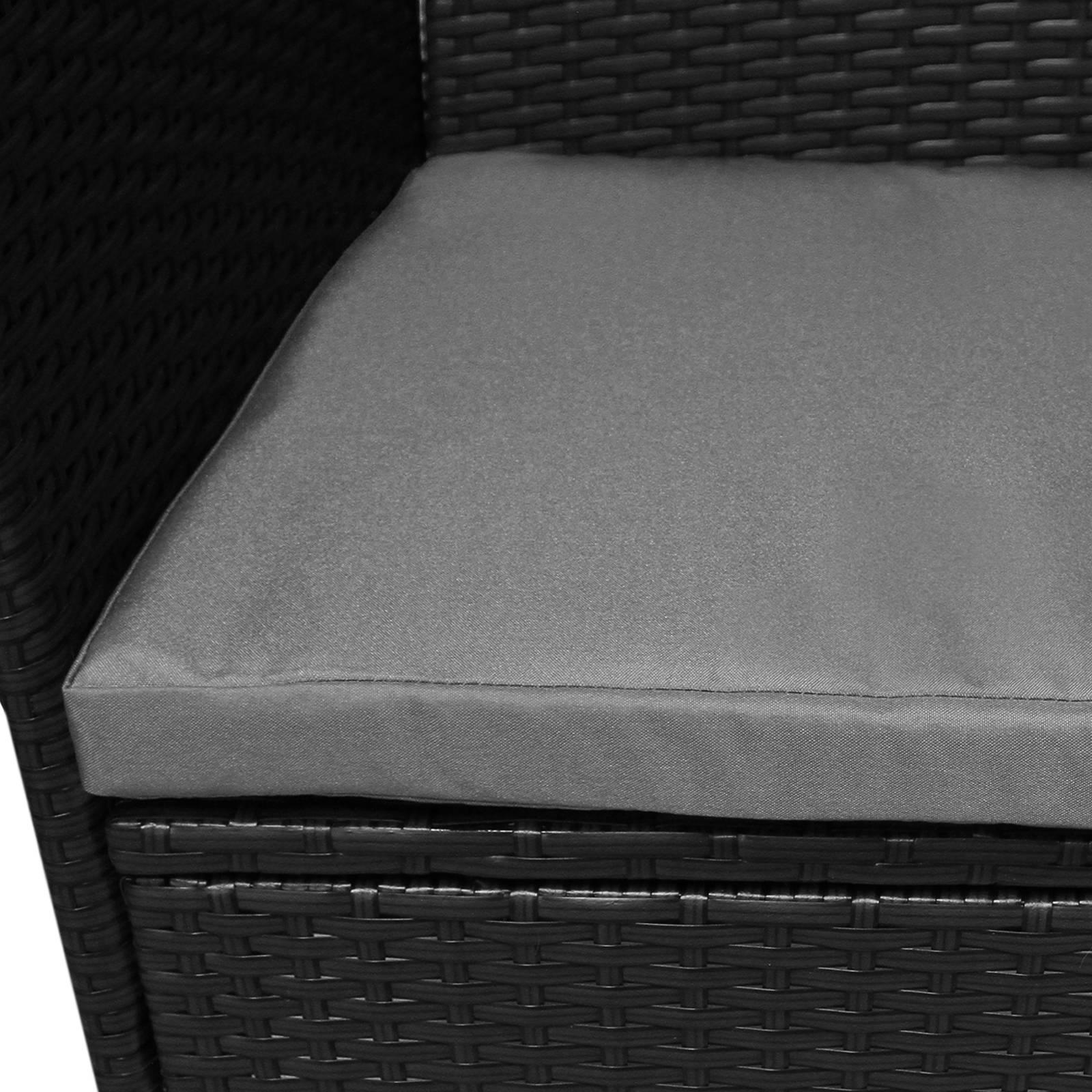 Jardí 2-Seater Rattan Bistro Black Set with Cushions & Rain Cover