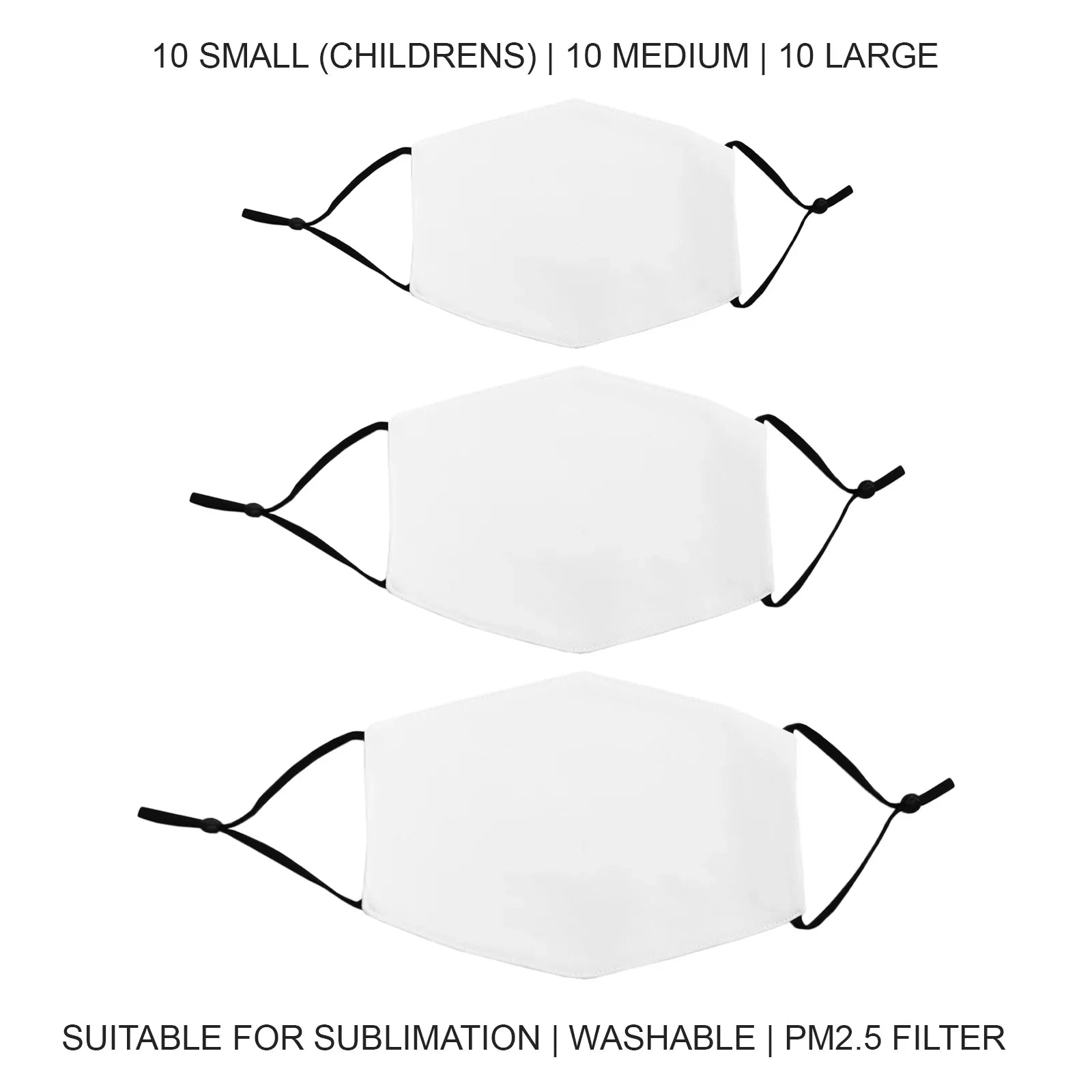 Face Masks Sublimation Blanks Bundle / 30 Pack