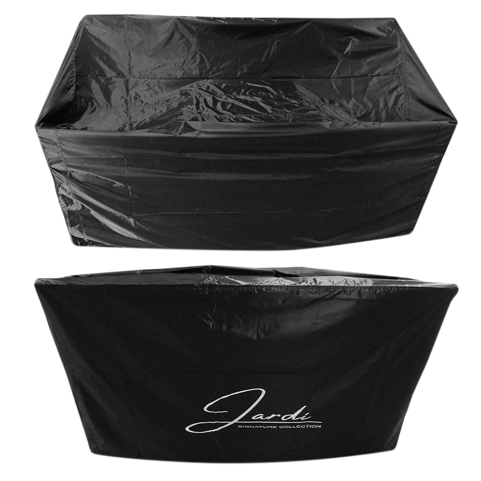 Jardí 2-Seater Rattan Bistro Black Set with Cushions & Rain Cover