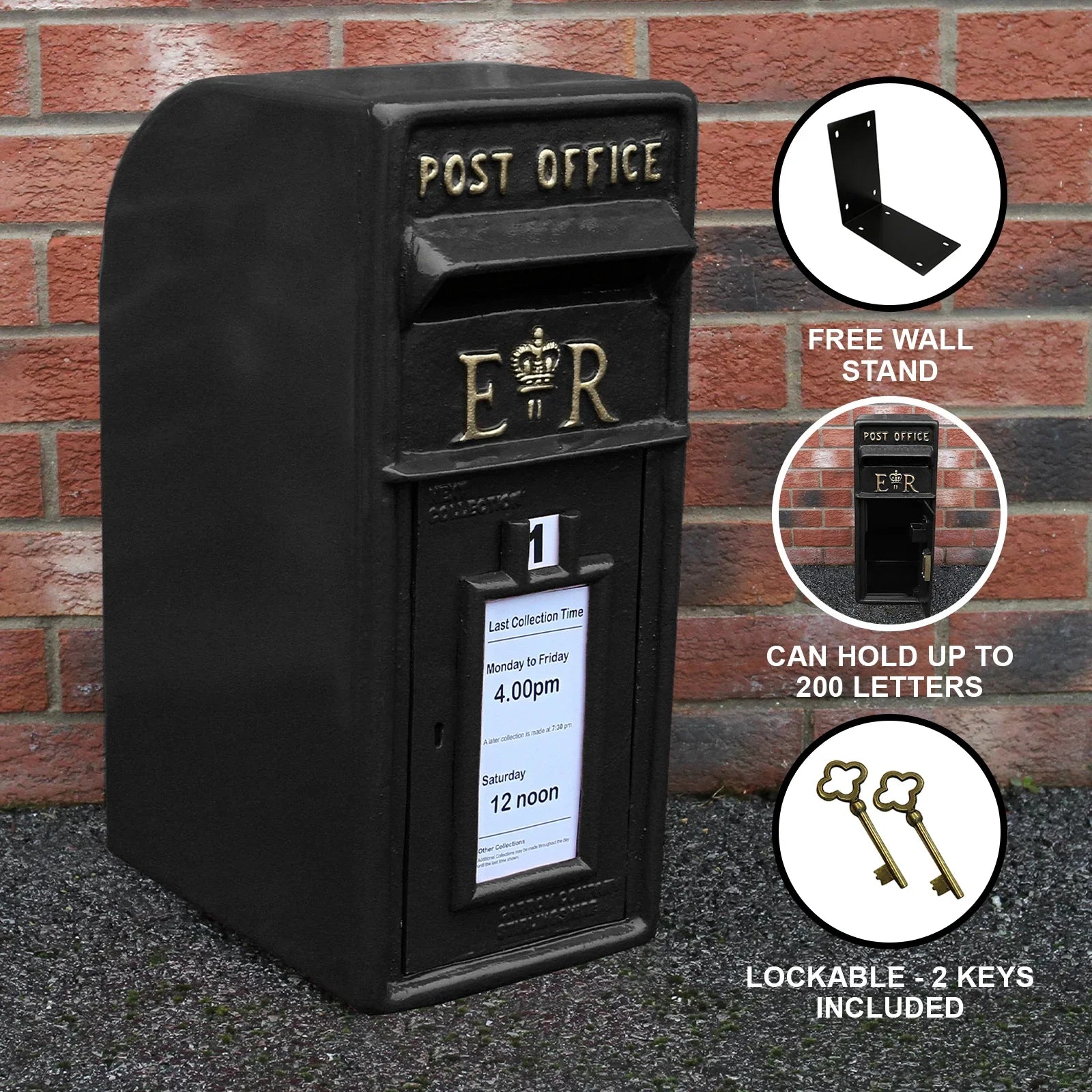 Black Royal Mail Post Box