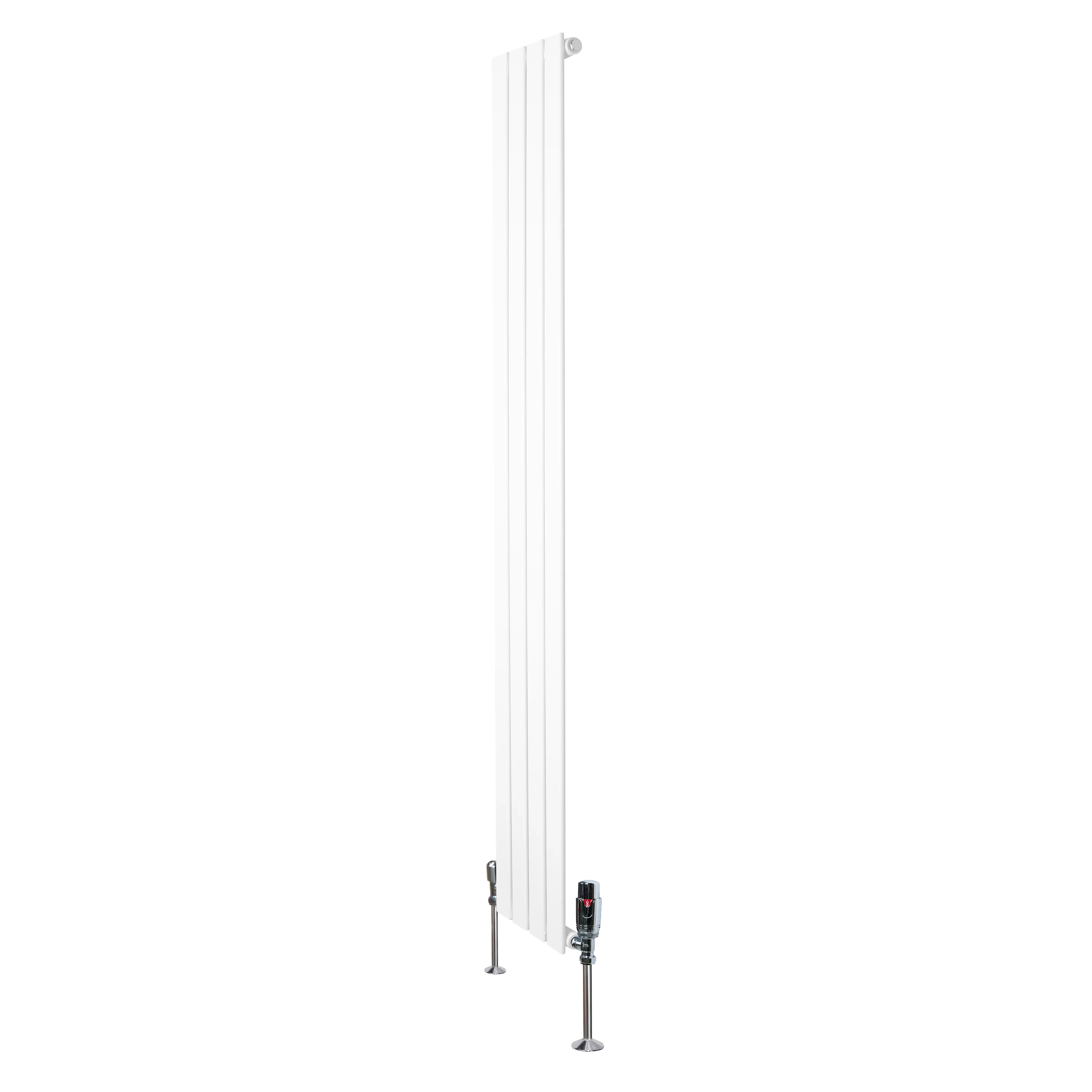 Flat Single Column Radiator & Valves – 1800mm x 280mm – White
