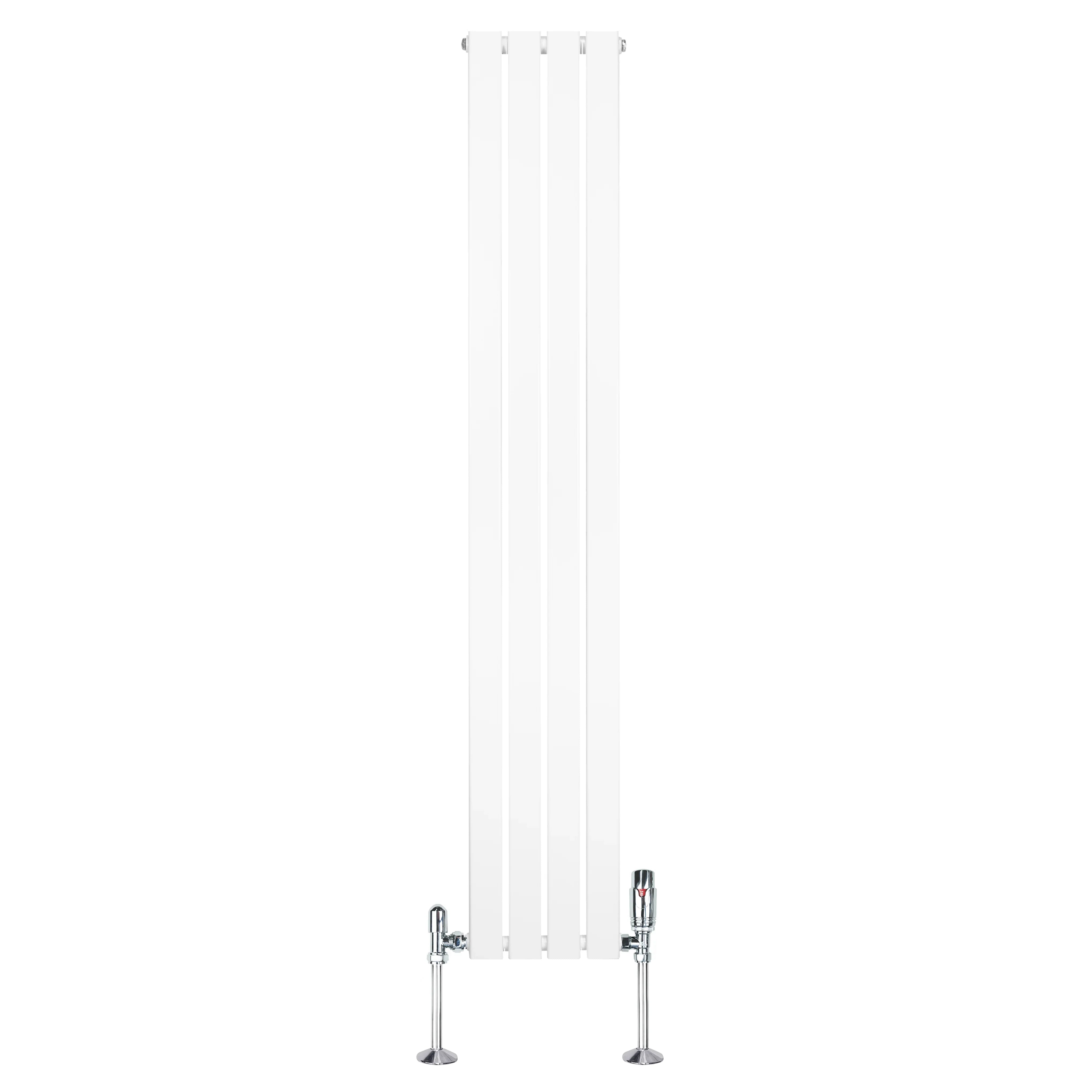 Flat Single Column Radiator & Valves – 1800mm x 280mm – White
