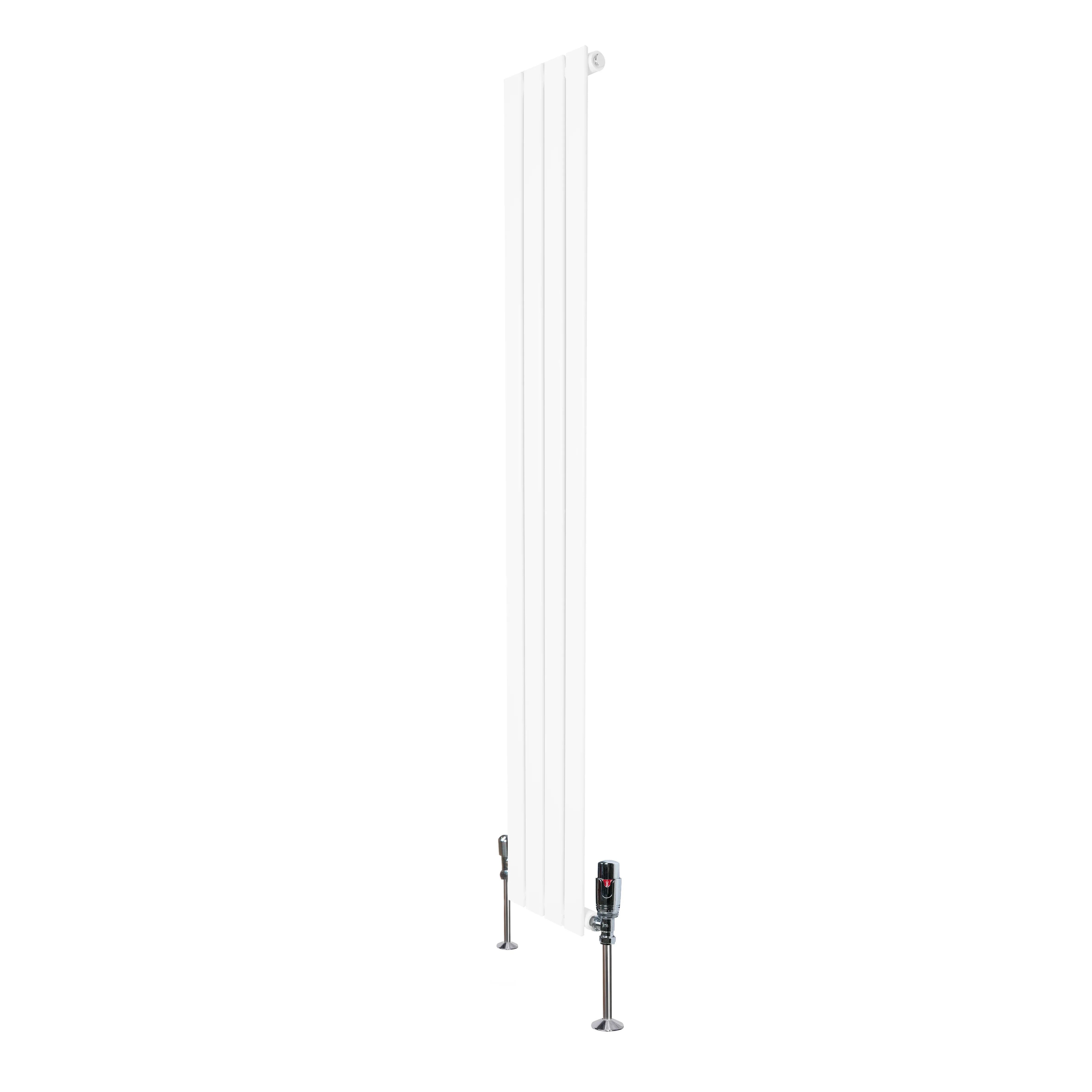 Flat Single Column Radiator & Valves – 1600mm x 280mm – White