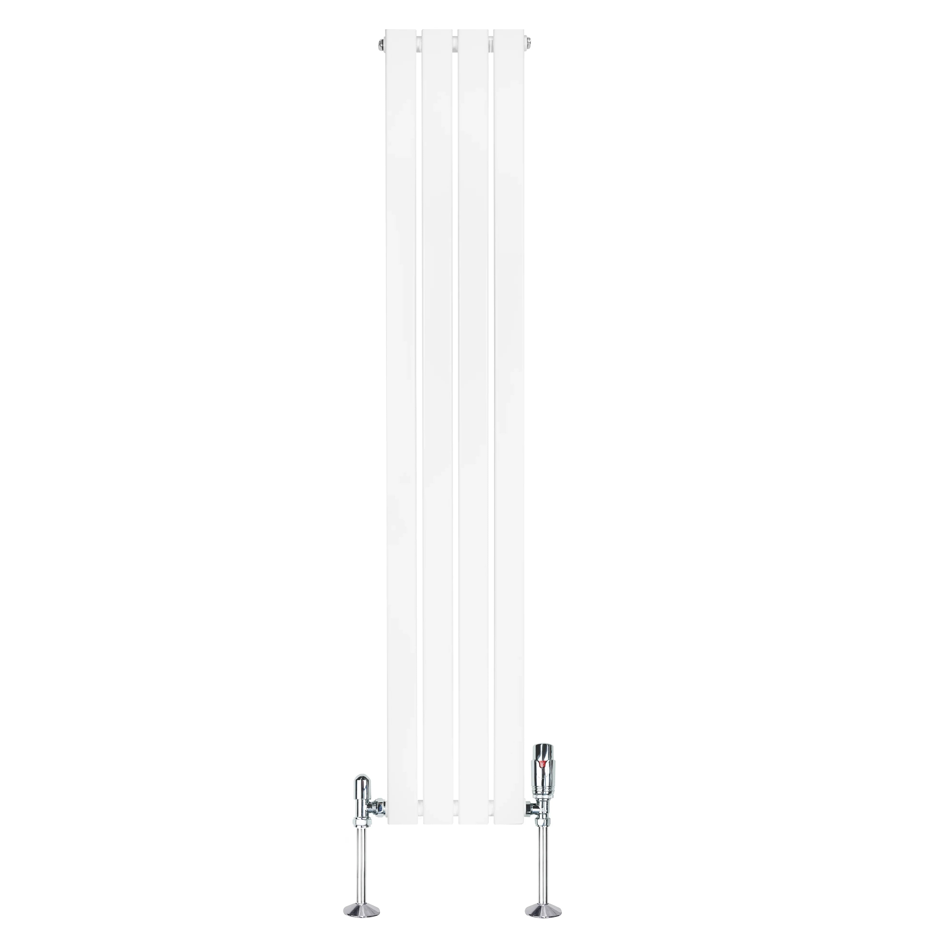 Flat Single Column Radiator & Valves – 1600mm x 280mm – White