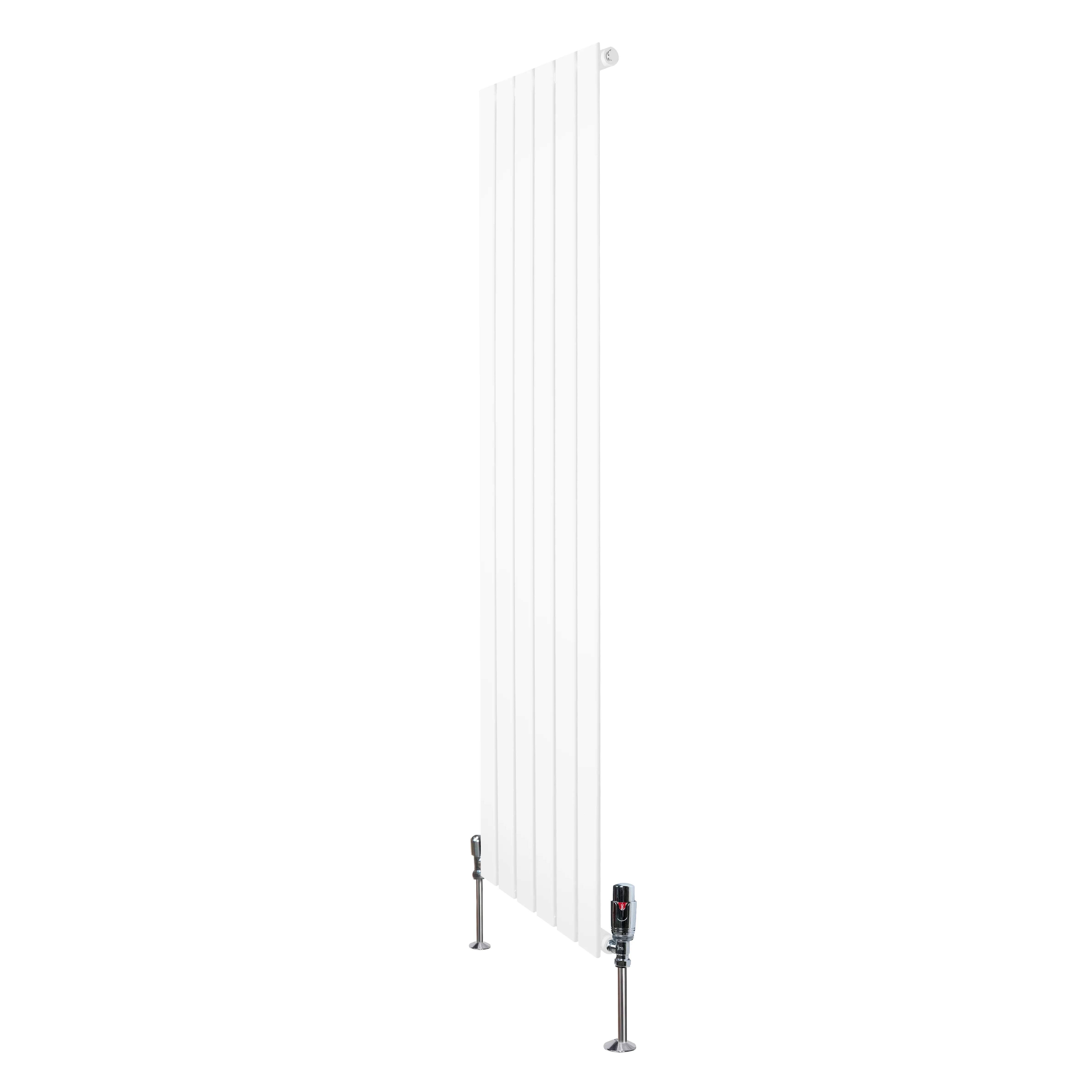 Flat Single Column Radiator & Valves – 1600mm x 420mm – White