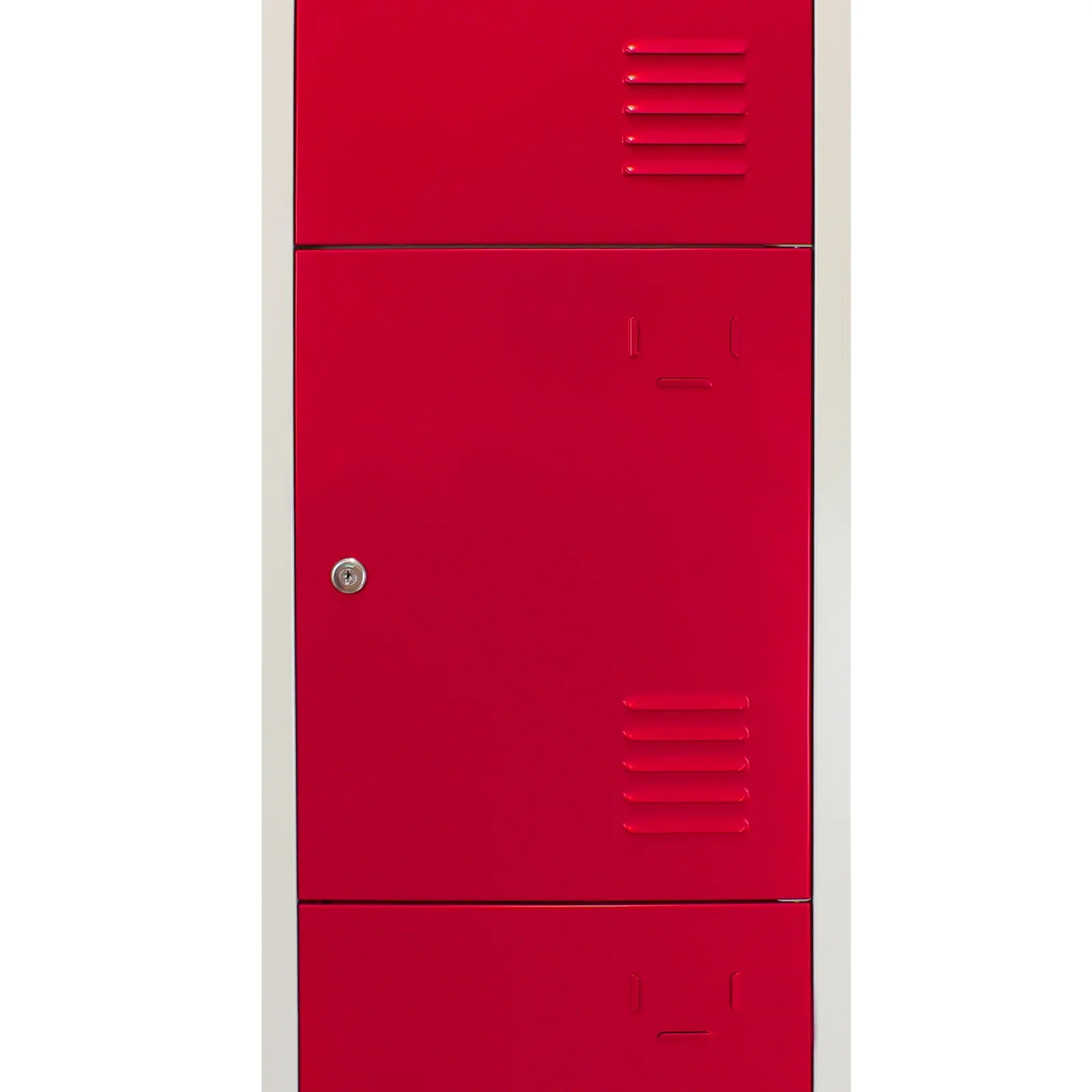 Metal Storage Lockers - Four Doors, Red