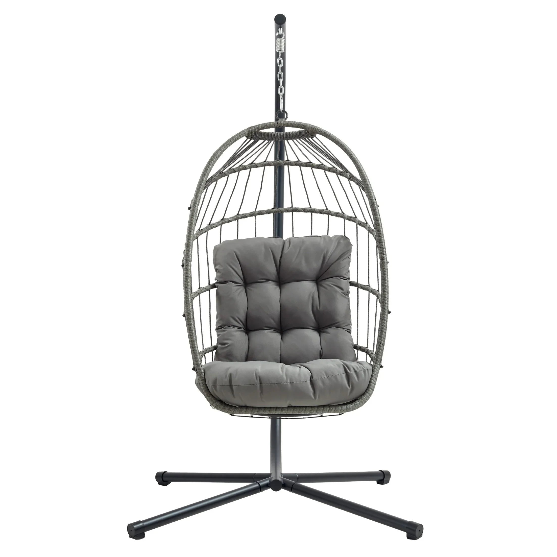 Rattan Hanging Egg Chair – Grey
