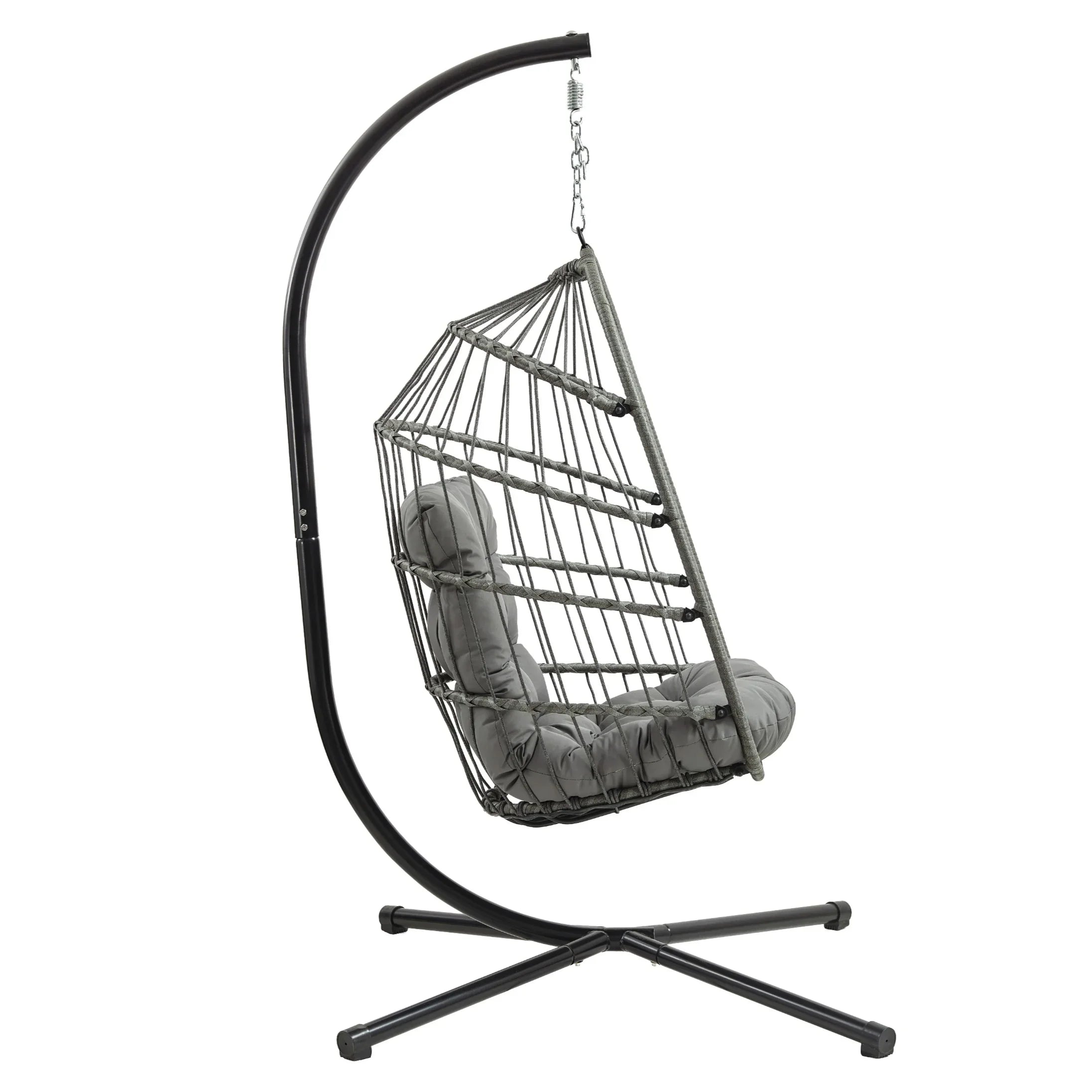 Rattan Hanging Egg Chair – Grey