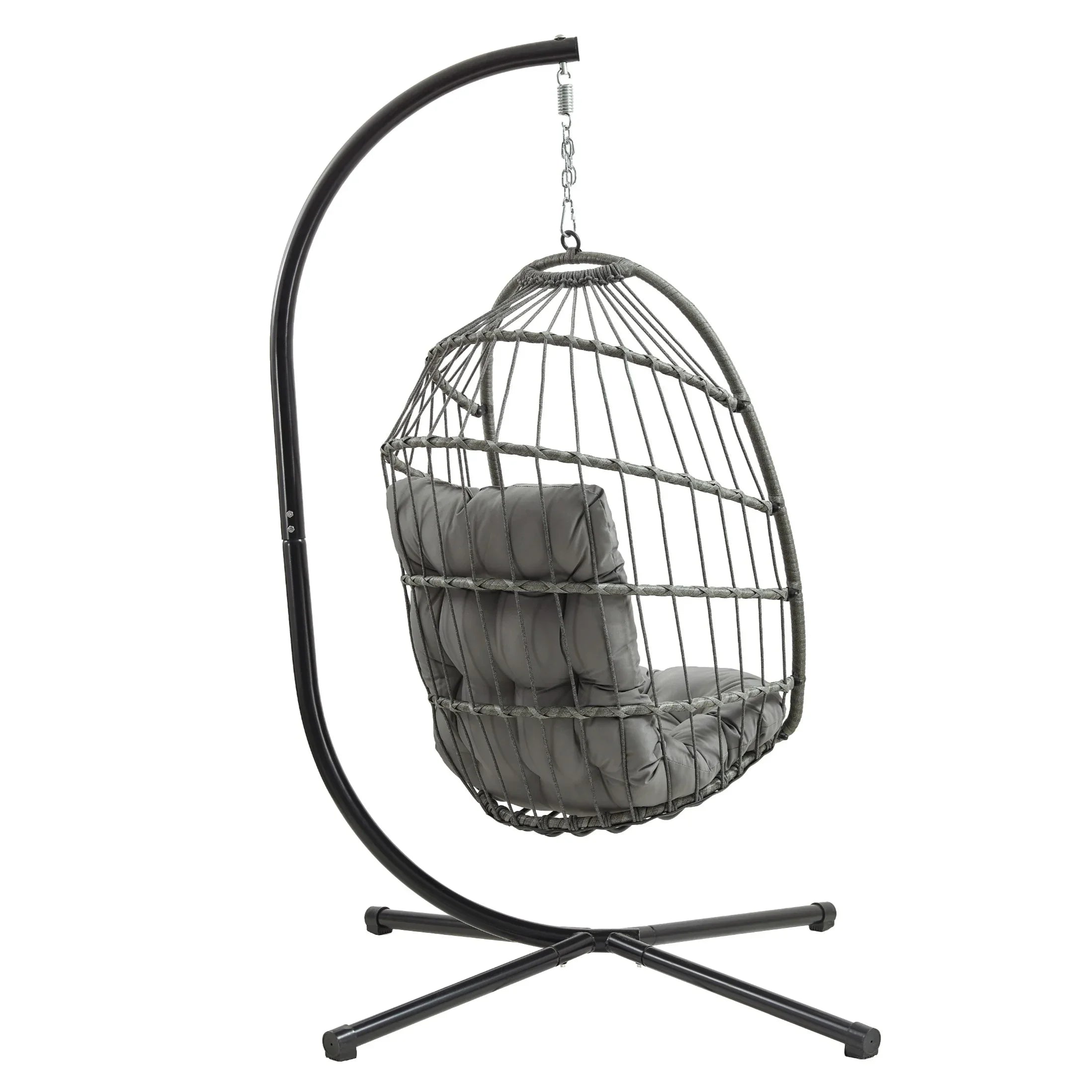 Rattan Hanging Egg Chair – Grey