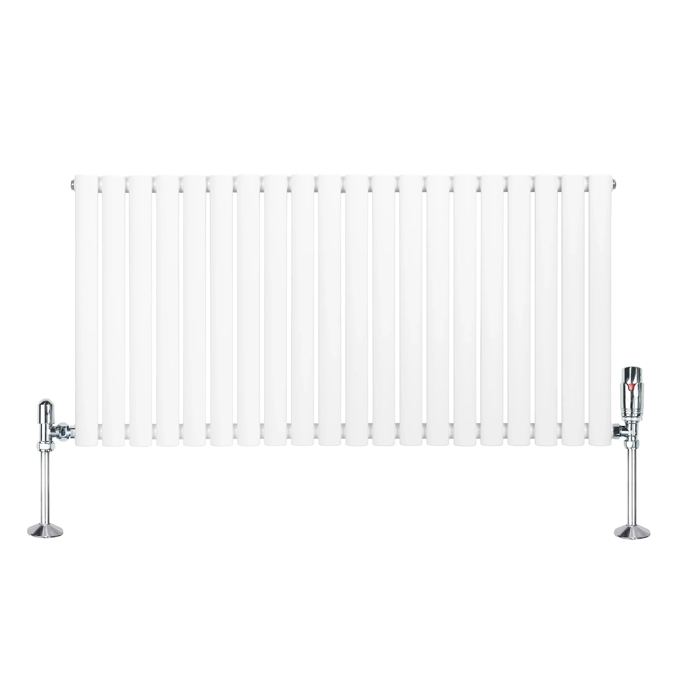 Oval Single Column Radiator & Valves – 600mm x 1200mm – White