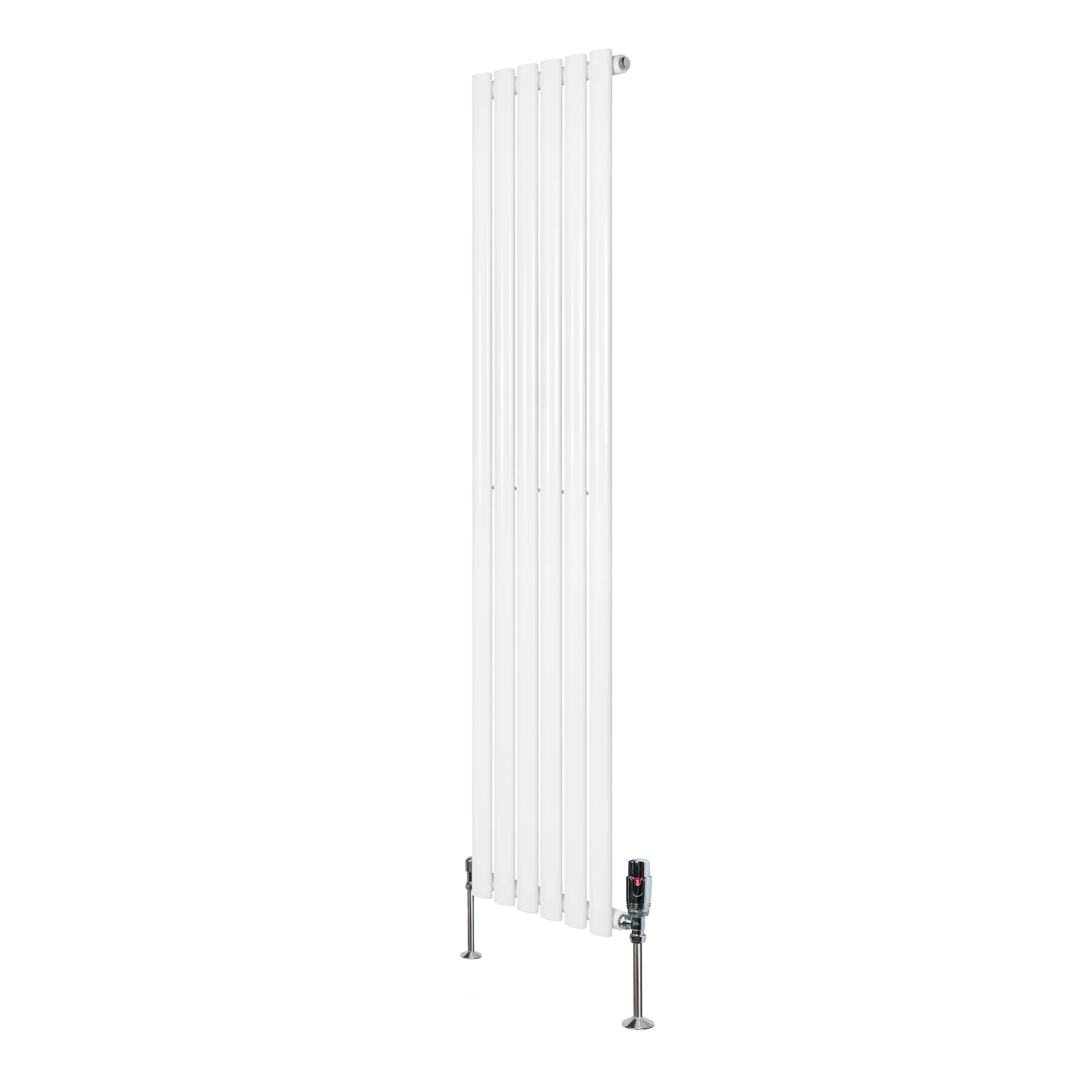 Oval Single Column Radiator & Valves – 1600mm x 360mm – White