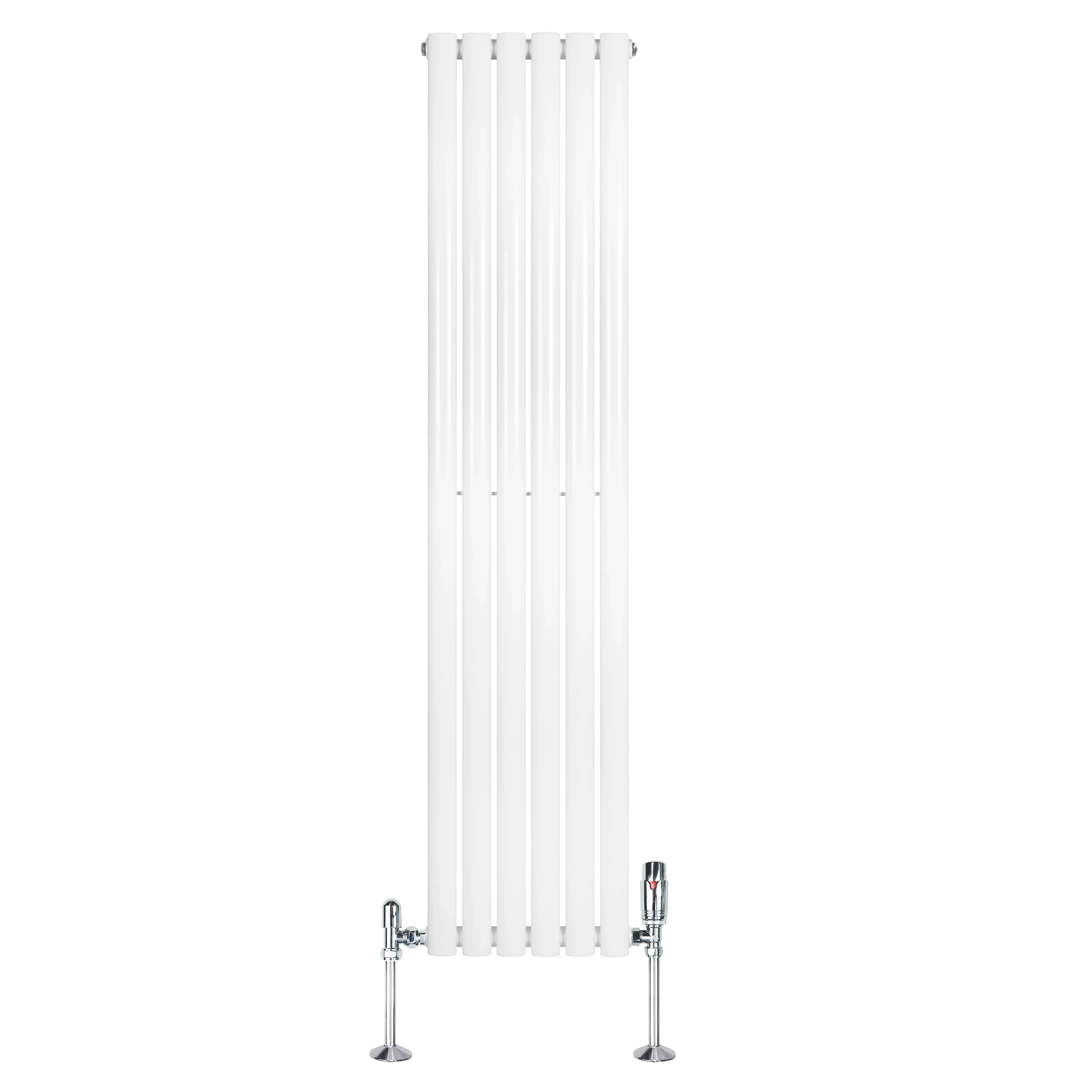 Oval Single Column Radiator & Valves – 1600mm x 360mm – White