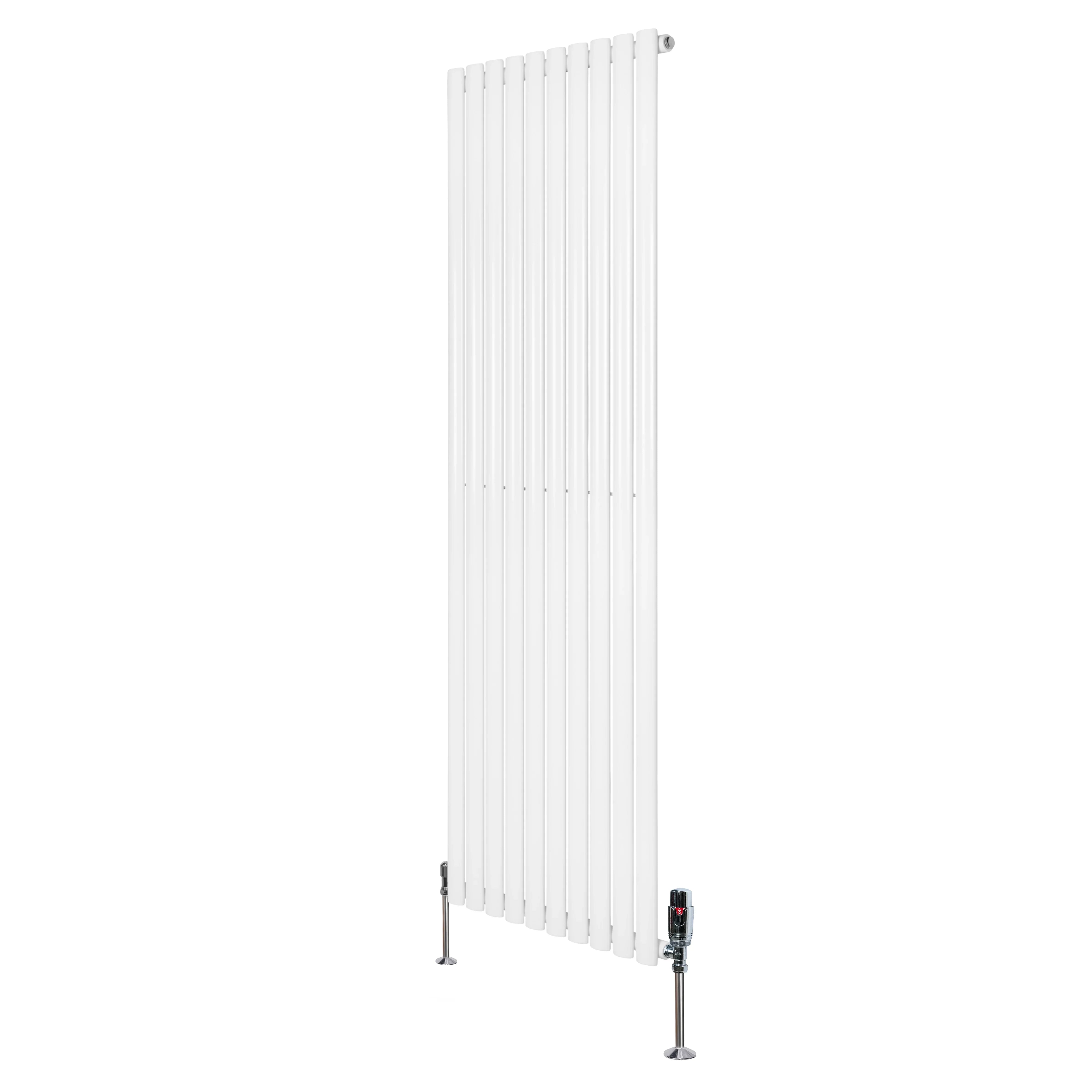 Oval Single Column Radiator & Valves – 1800mm x 600mm – White