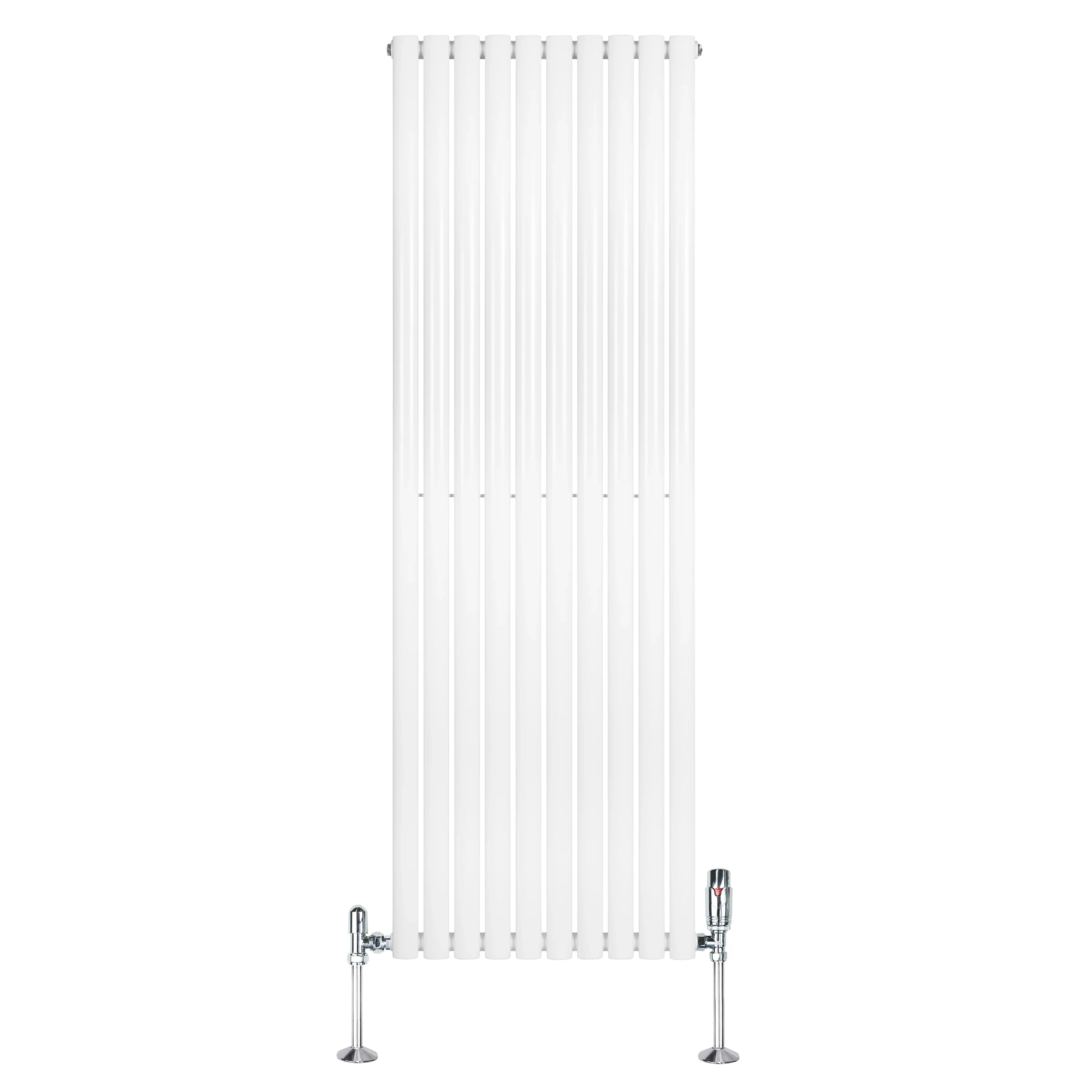 Oval Single Column Radiator & Valves – 1800mm x 600mm – White