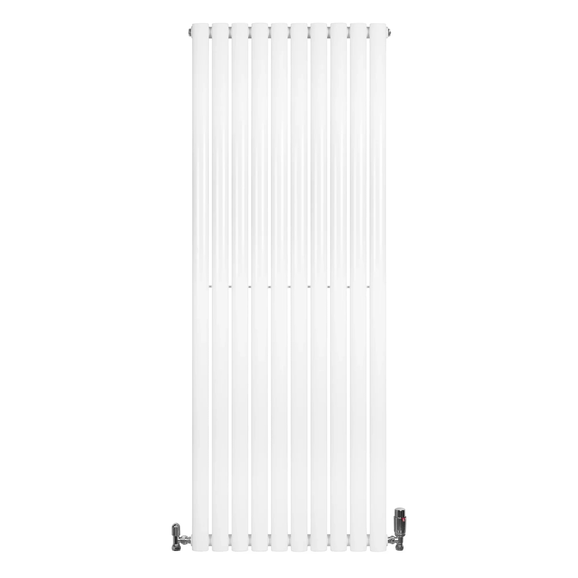 Oval Single Column Radiator & Valves – 1600mm x 600mm – White
