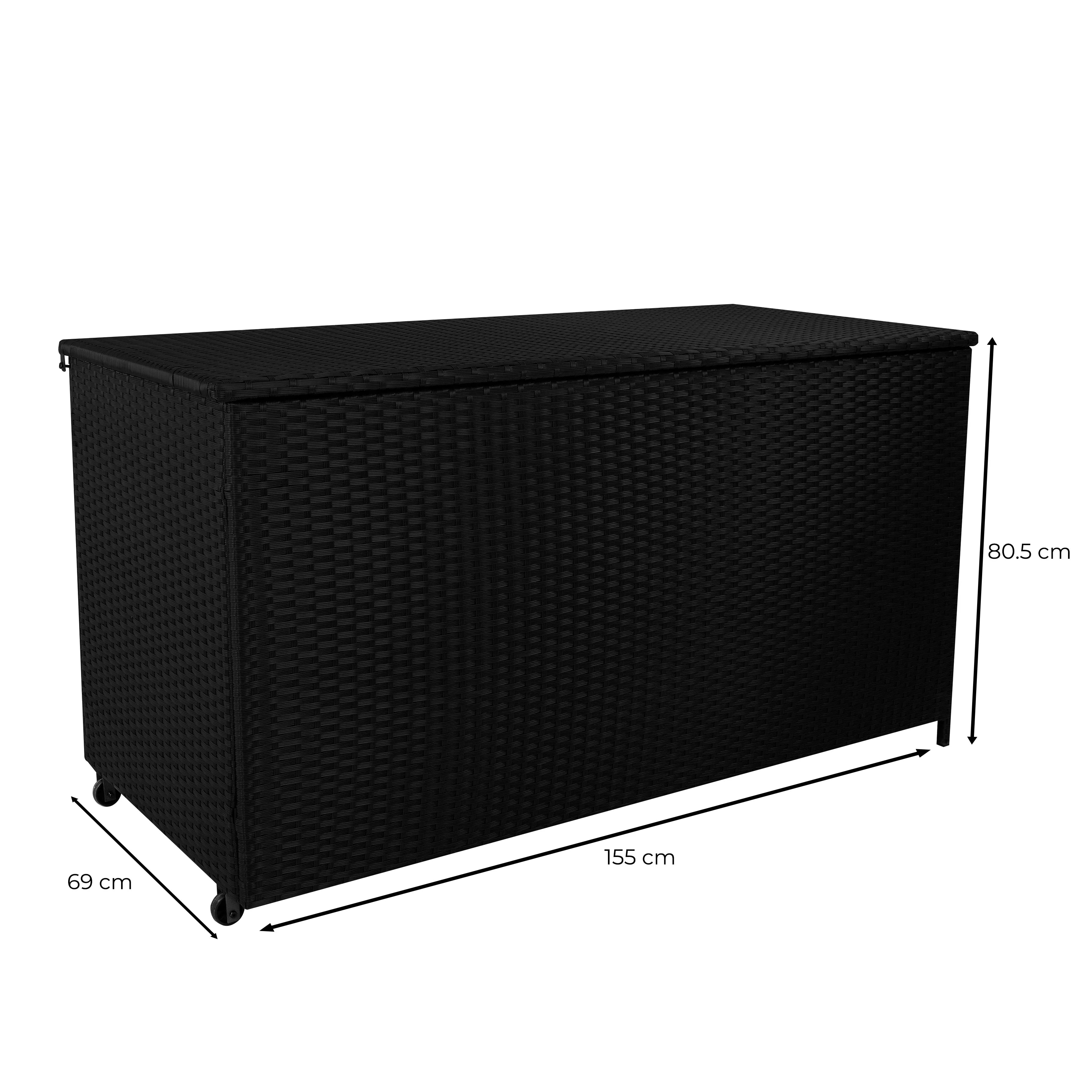 Rattan Cushion Storage Box 700L - Black