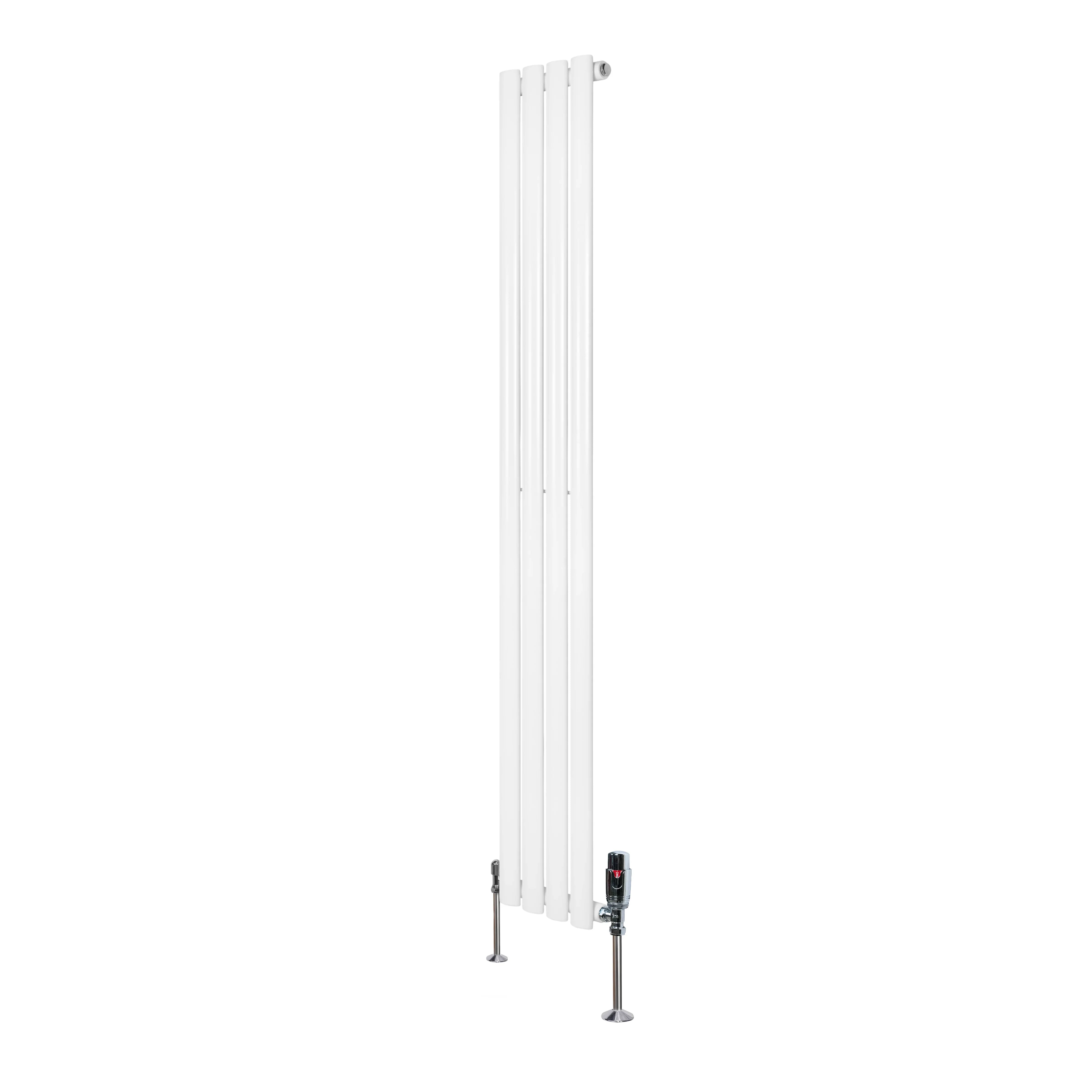 Oval Single Column Radiator & Valves – 1600mm x 240mm – White