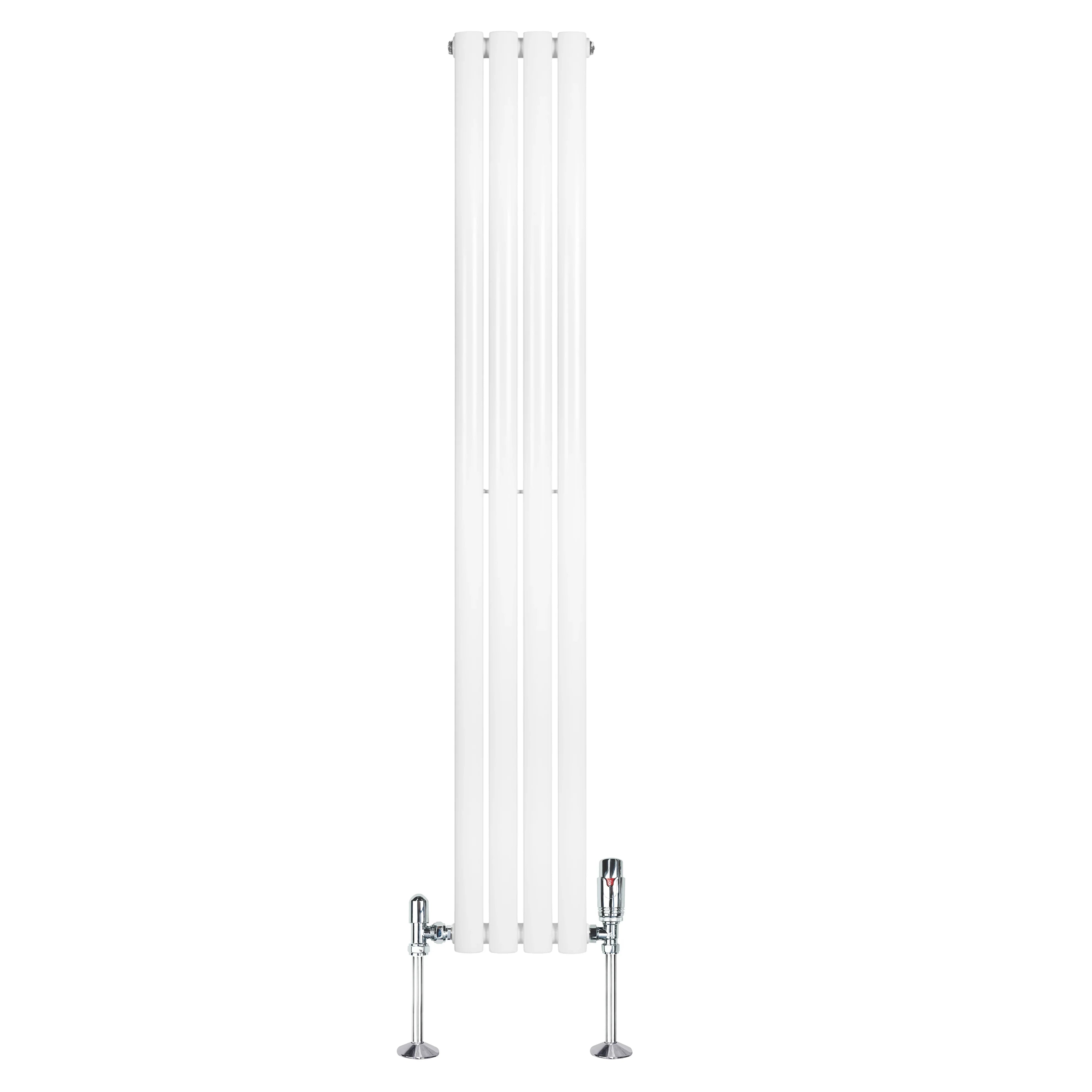 Oval Single Column Radiator & Valves – 1600mm x 240mm – White