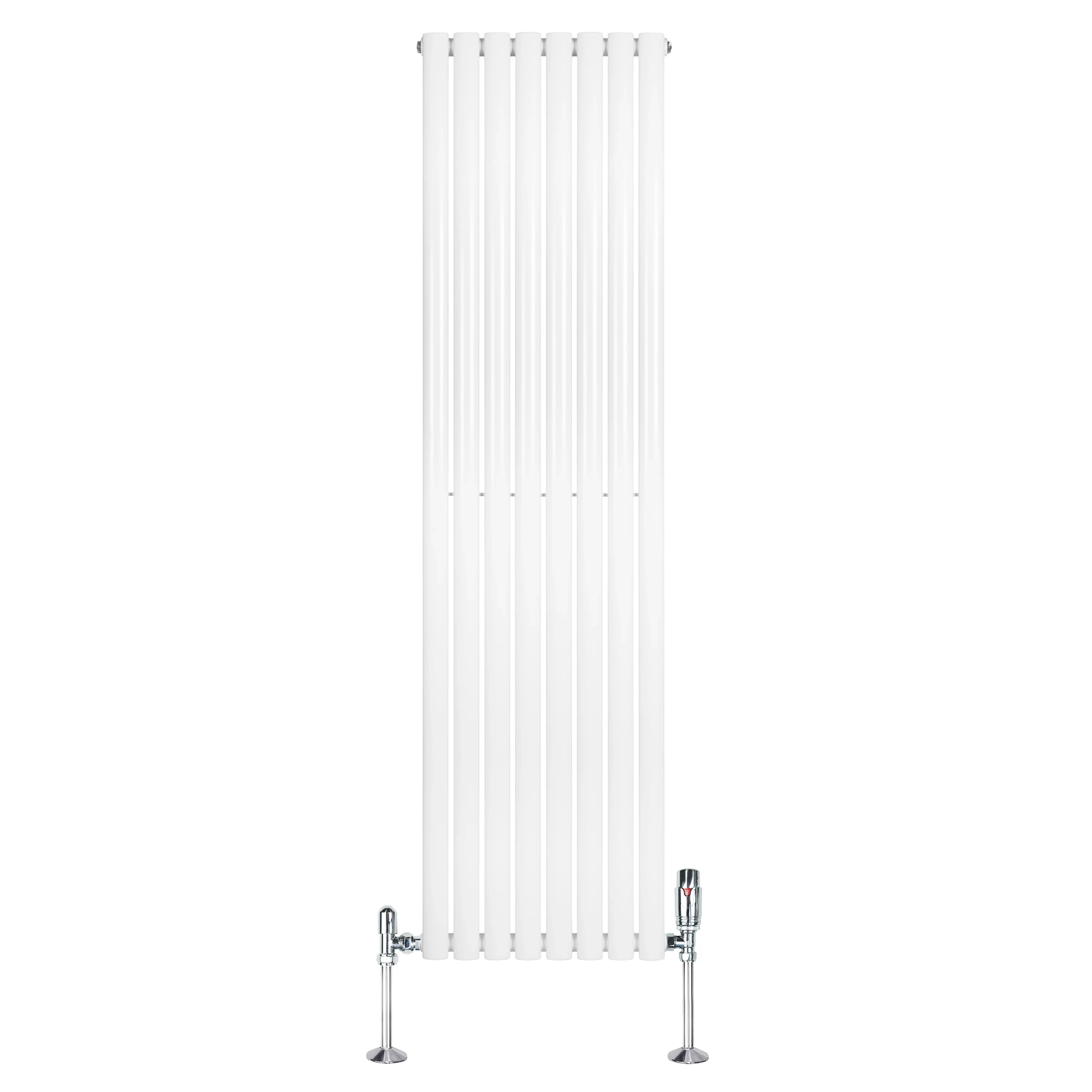 Oval Single Column Radiator & Valves – 1800mm x 480mm – White
