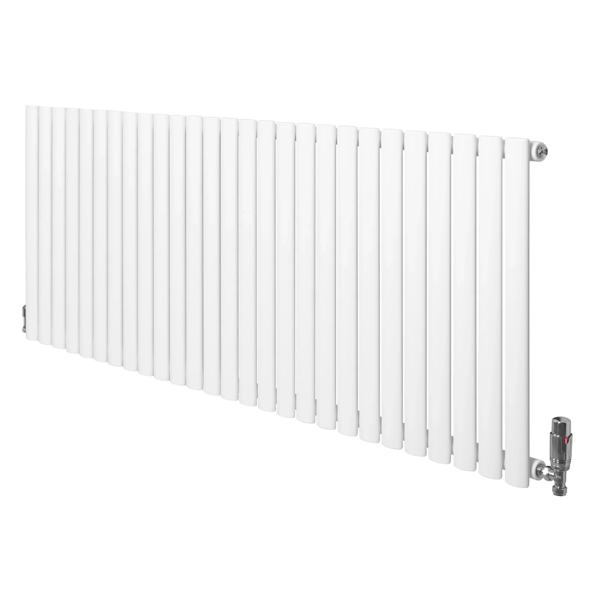Oval Single Column Radiator & Valves – 600mm x 1620mm – White