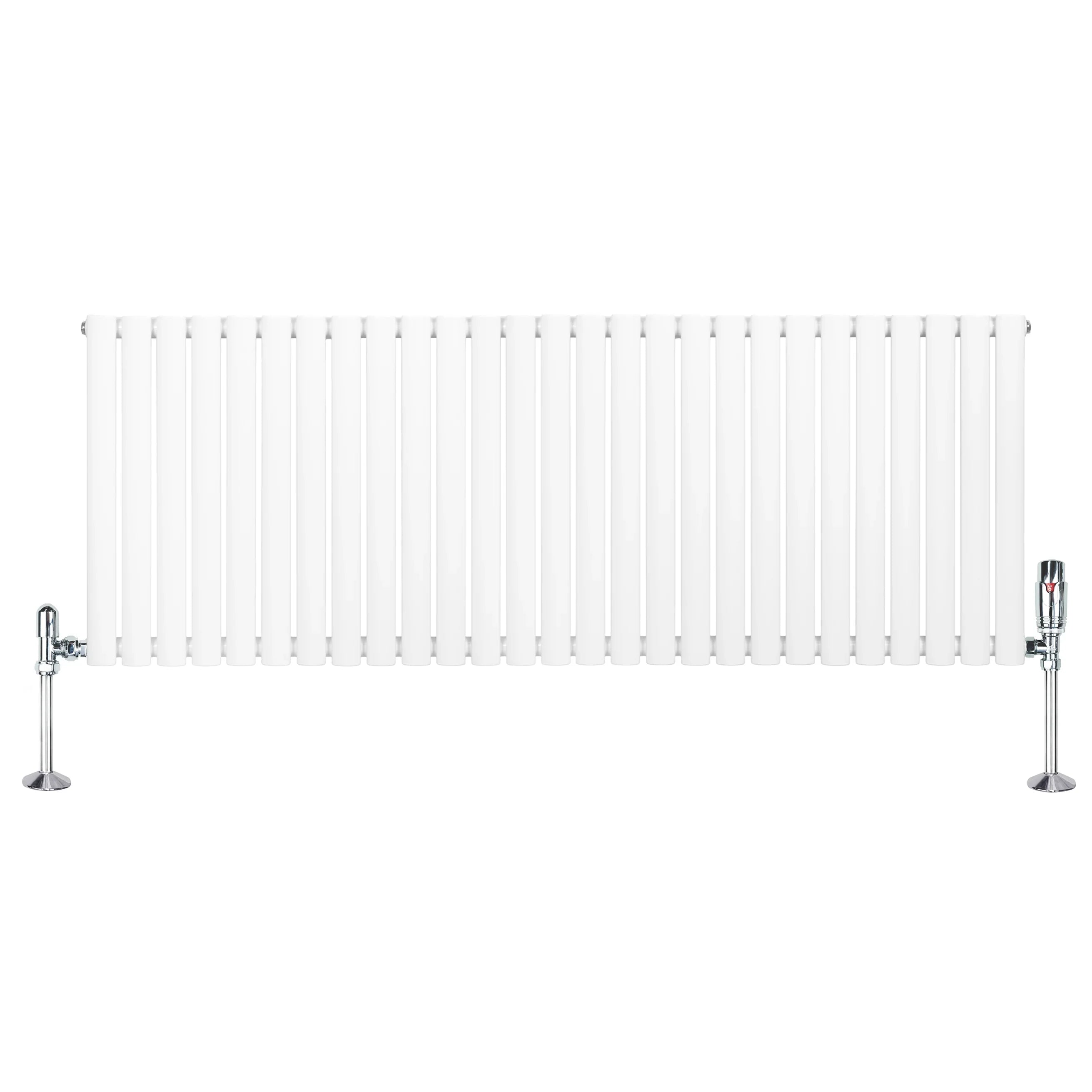 Oval Single Column Radiator & Valves – 600mm x 1620mm – White