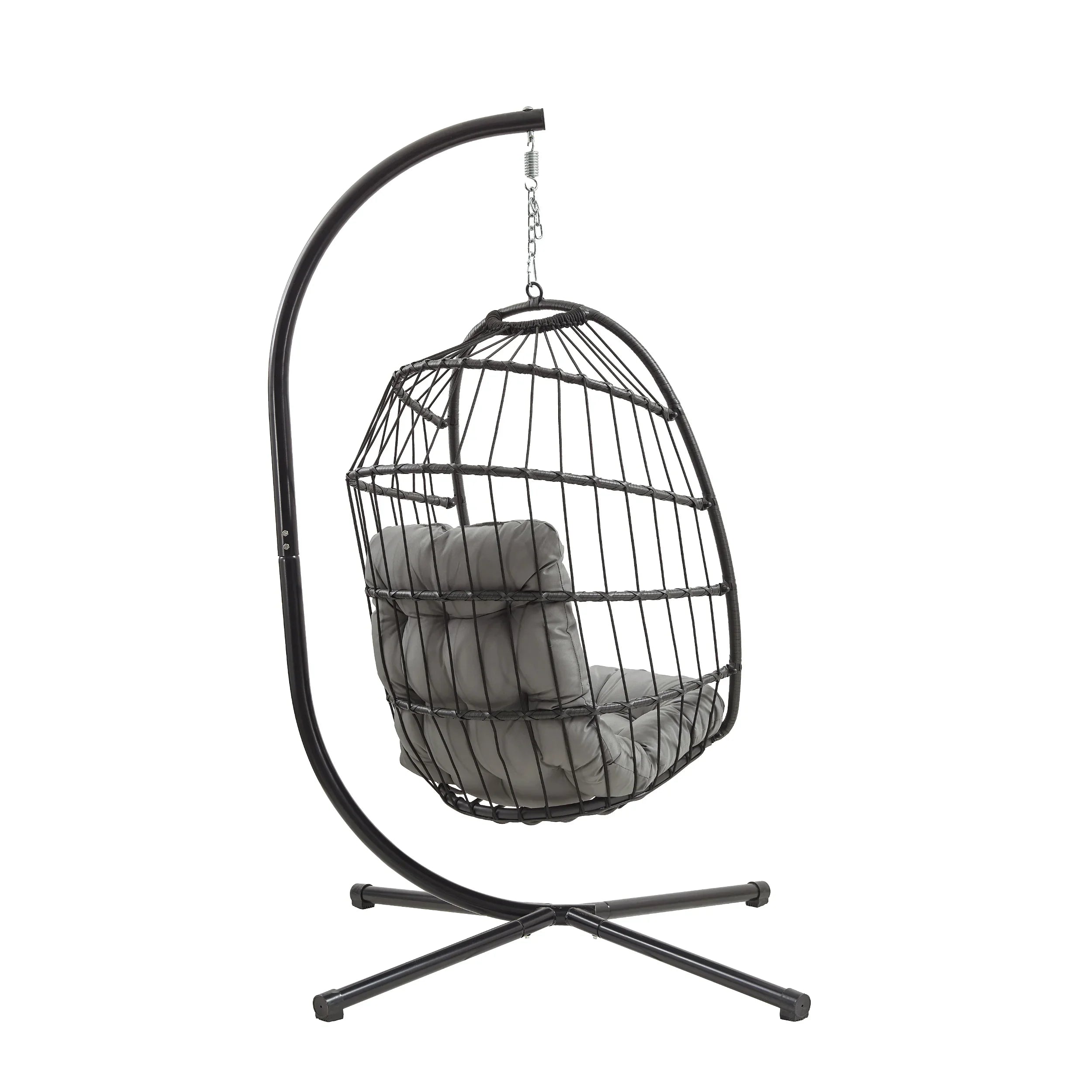 Rattan Hanging Egg Chair – Black