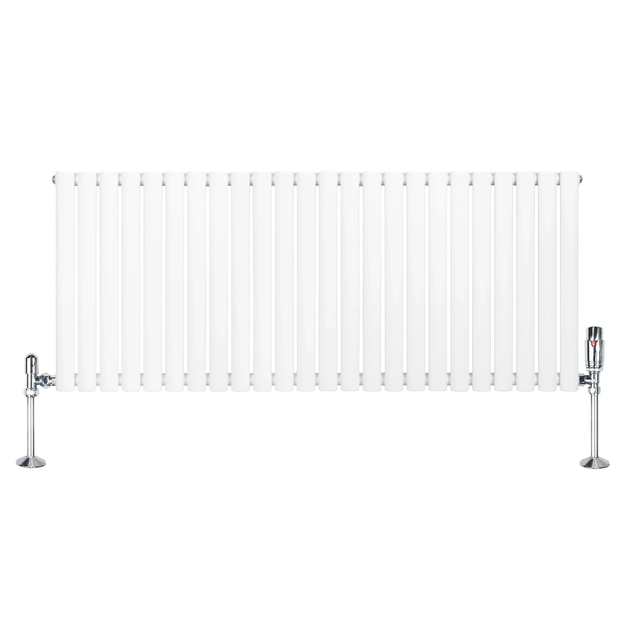 Oval Single Column Radiator & Valves – 600mm x 1440mm – White