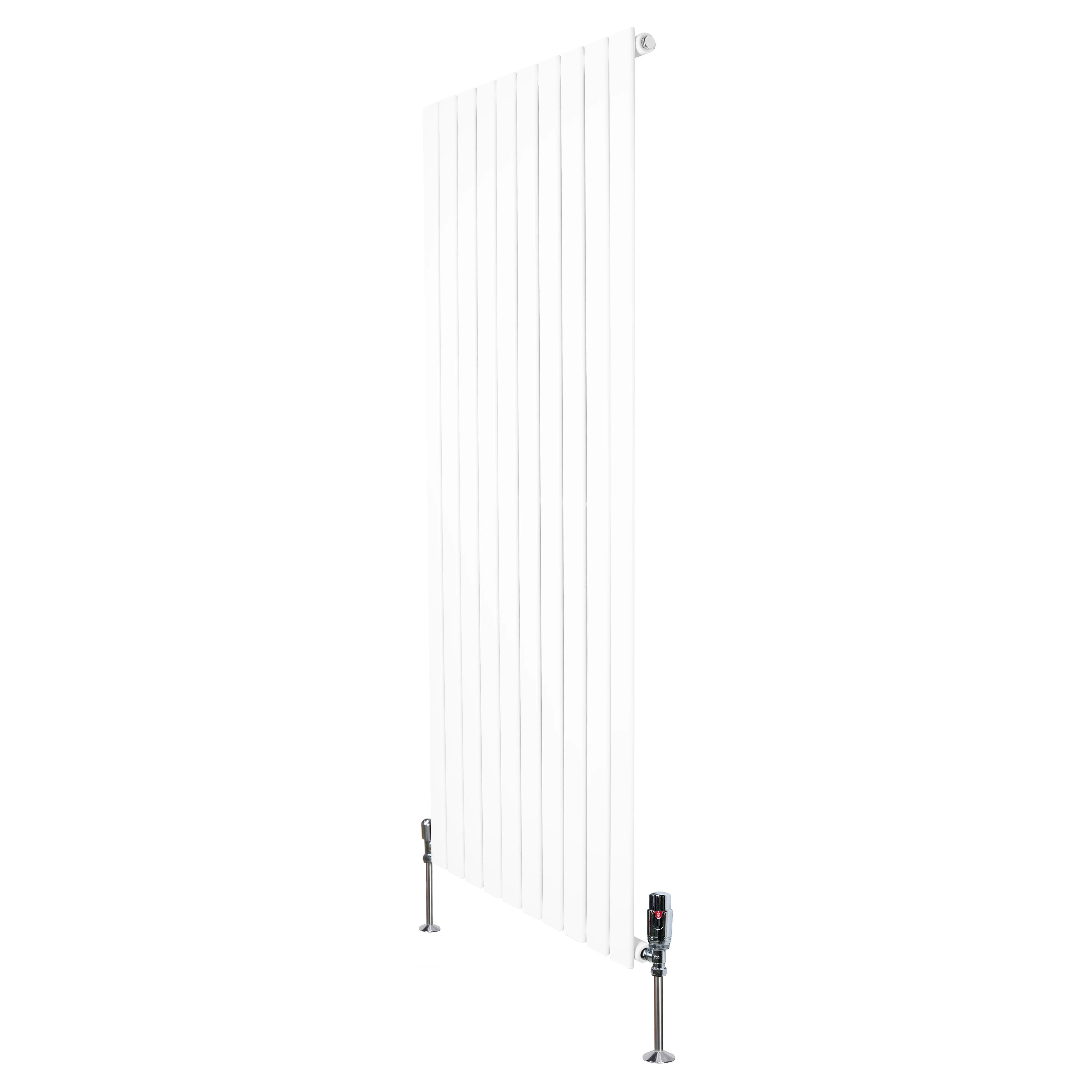 Flat Single Column Radiator – 1600mm x 700mm & Valves – White