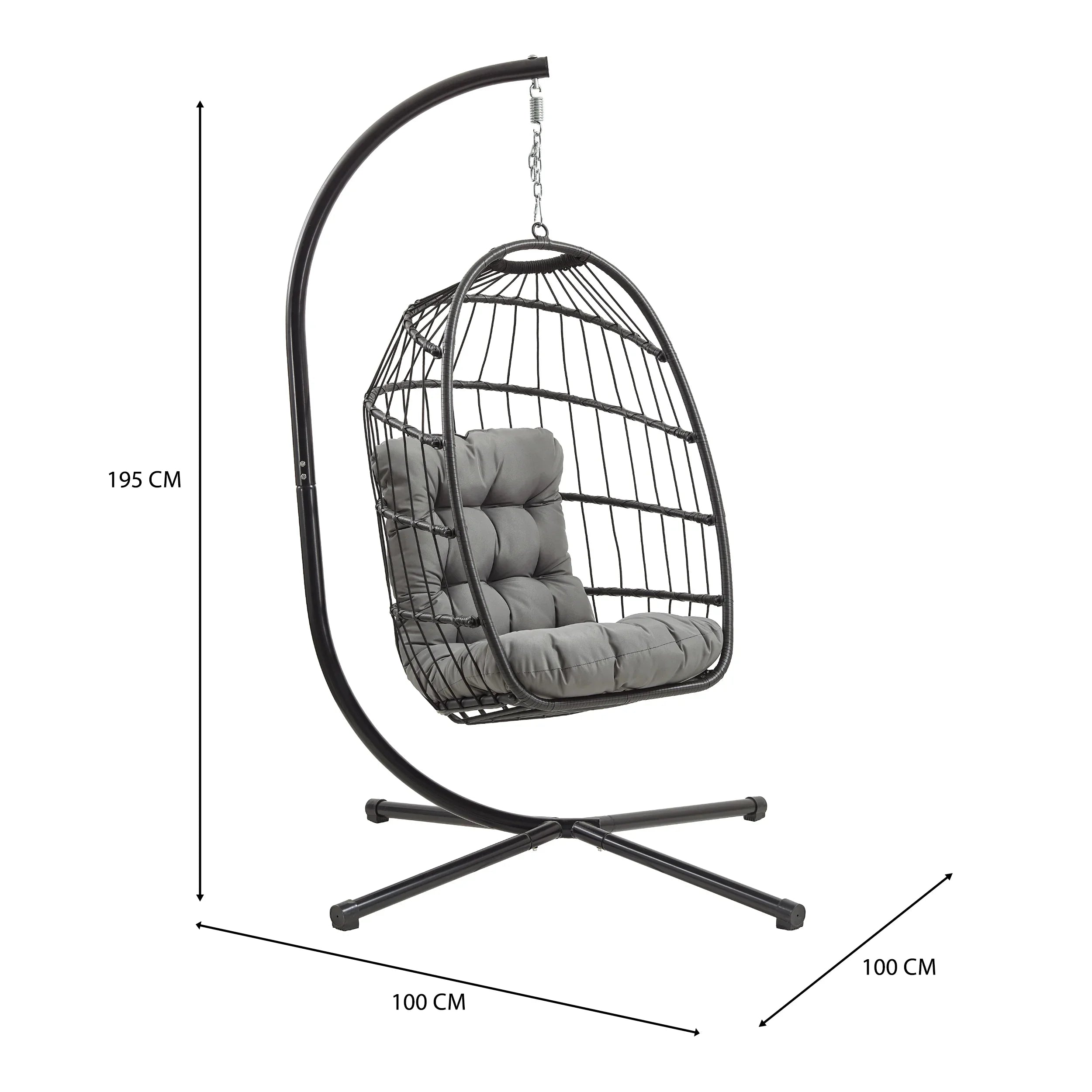 Rattan Hanging Egg Chair – Black