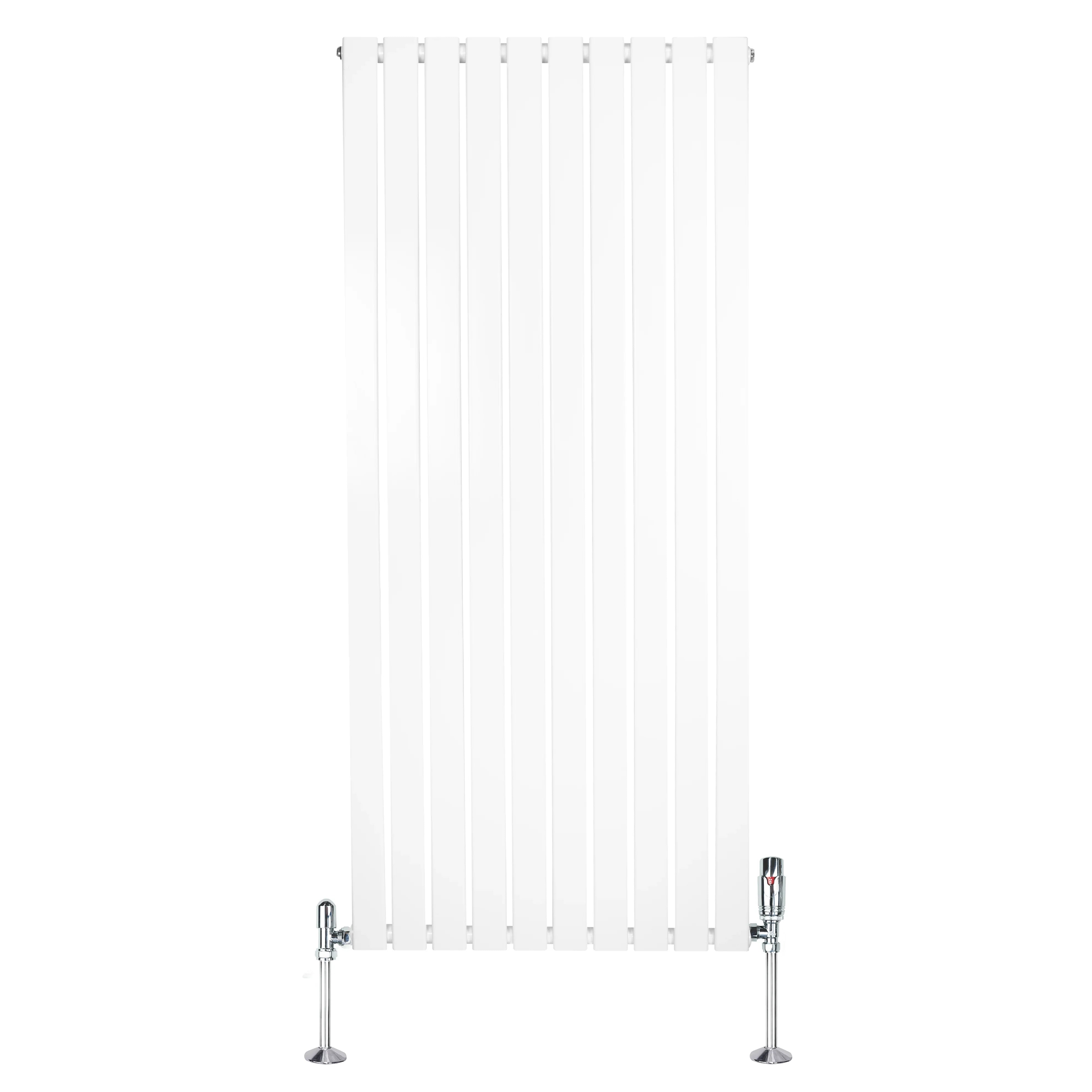 Flat Single Column Radiator – 1600mm x 700mm & Valves – White