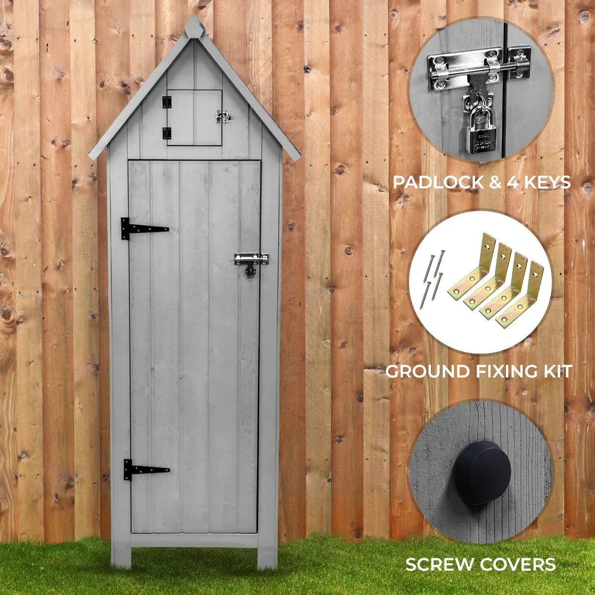 Wooden Garden Shed – Light Grey