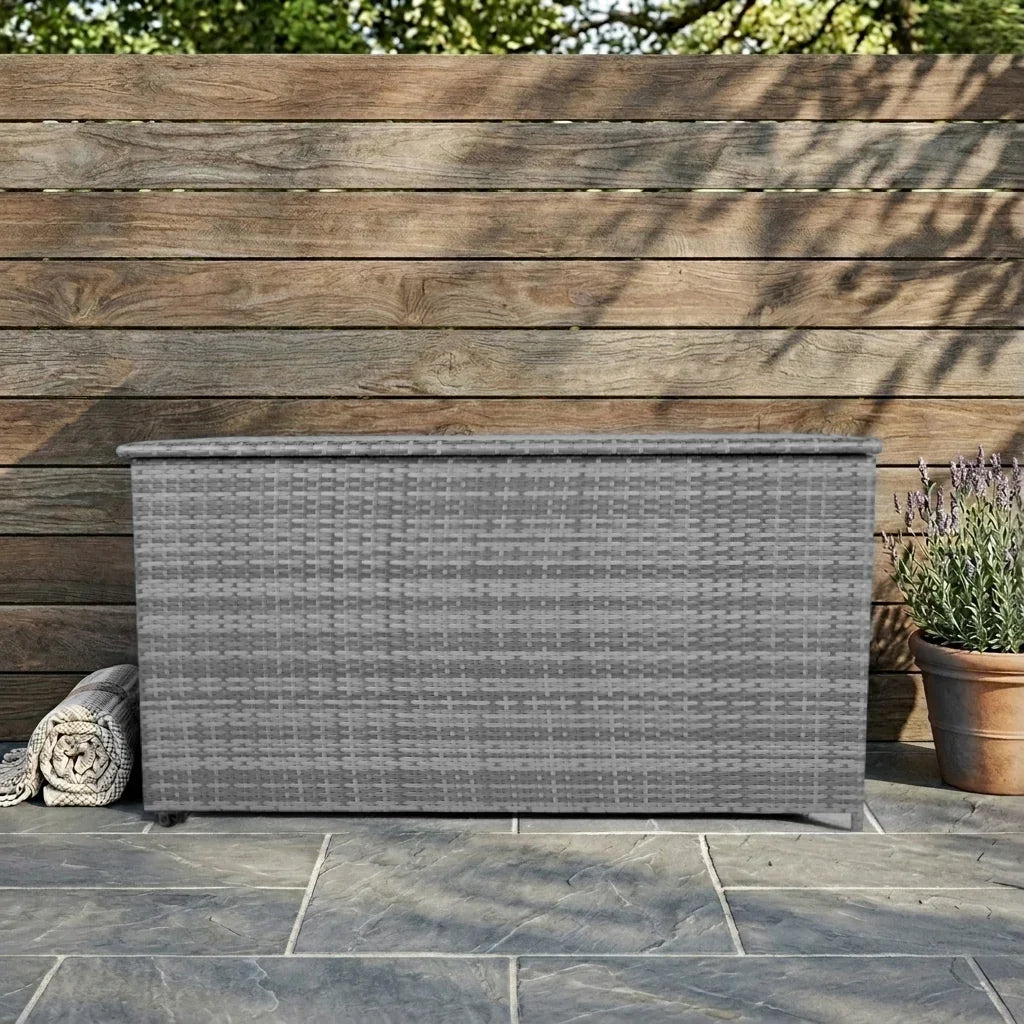 Rattan Cushion Storage Box 700L - Grey