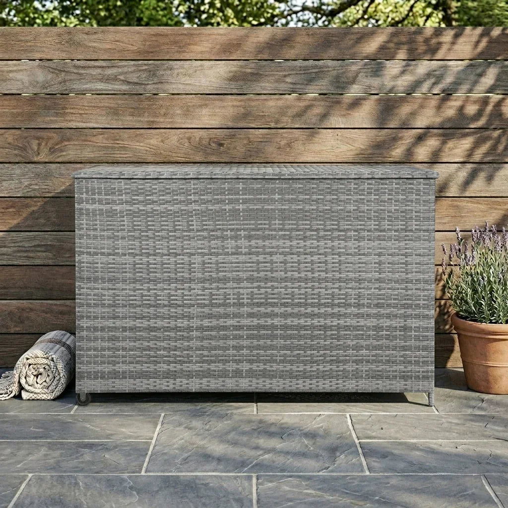 Rattan Cushion Storage Box 996L - Grey