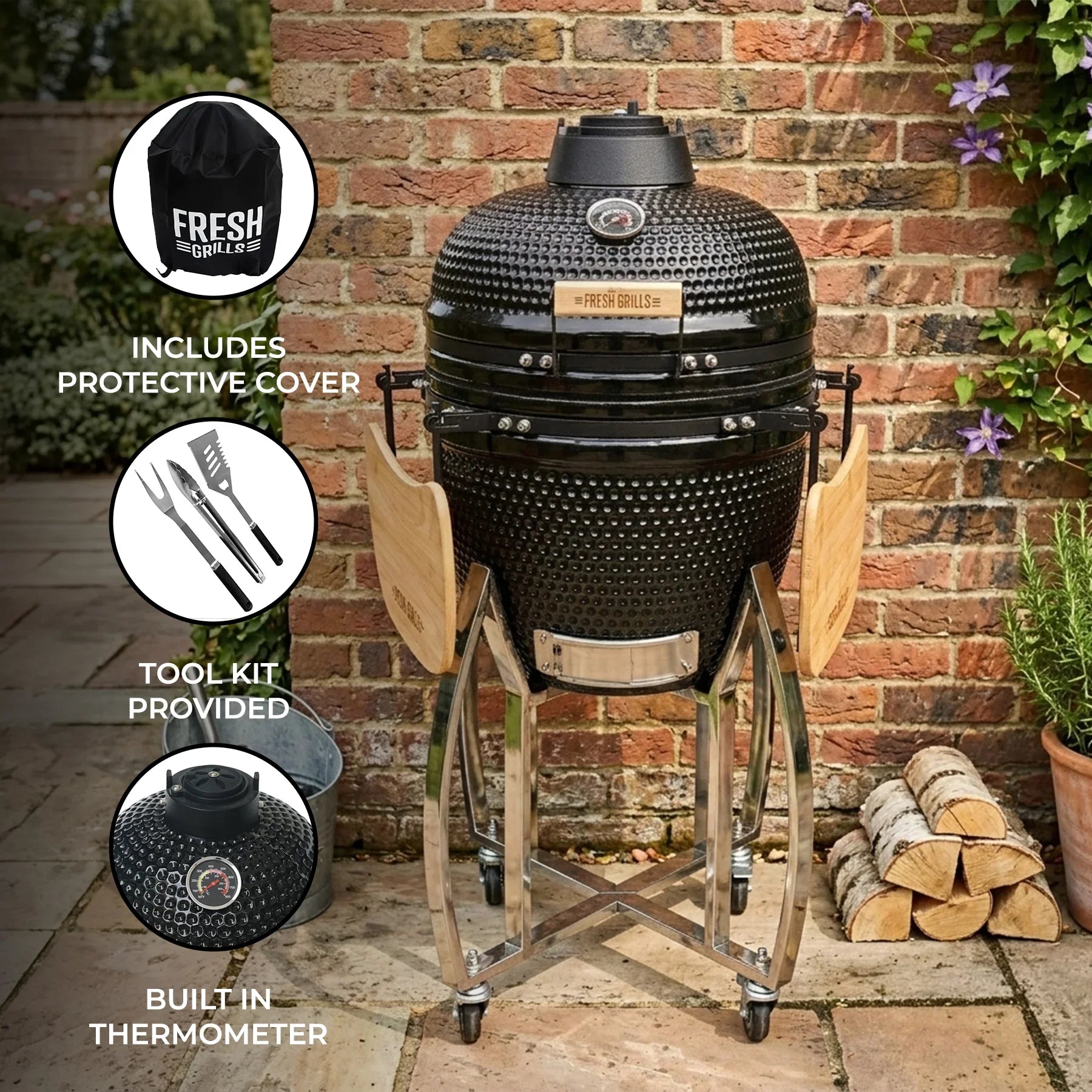 Kamado BBQ Grill – 18”