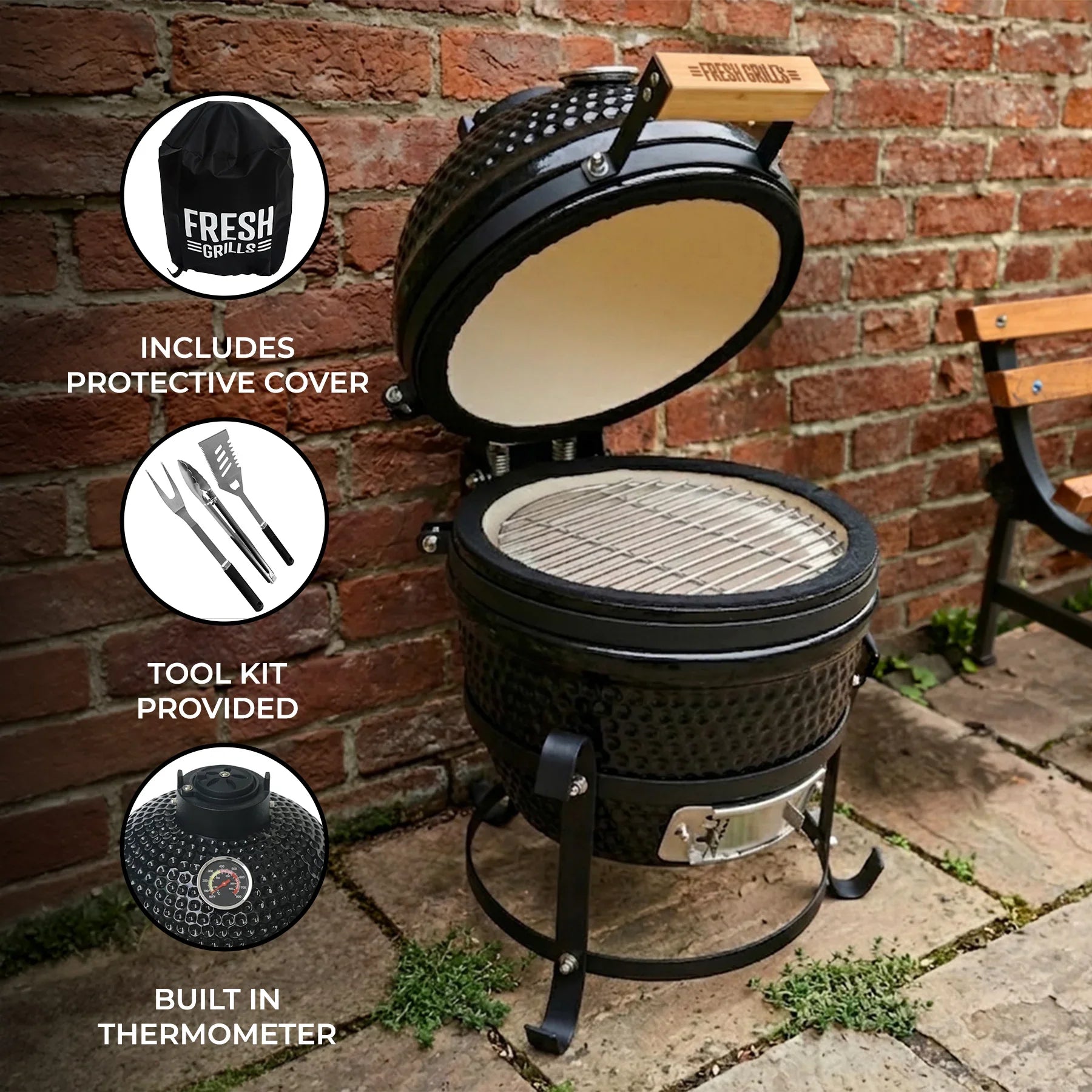 Kamado BBQ Grill – 13”