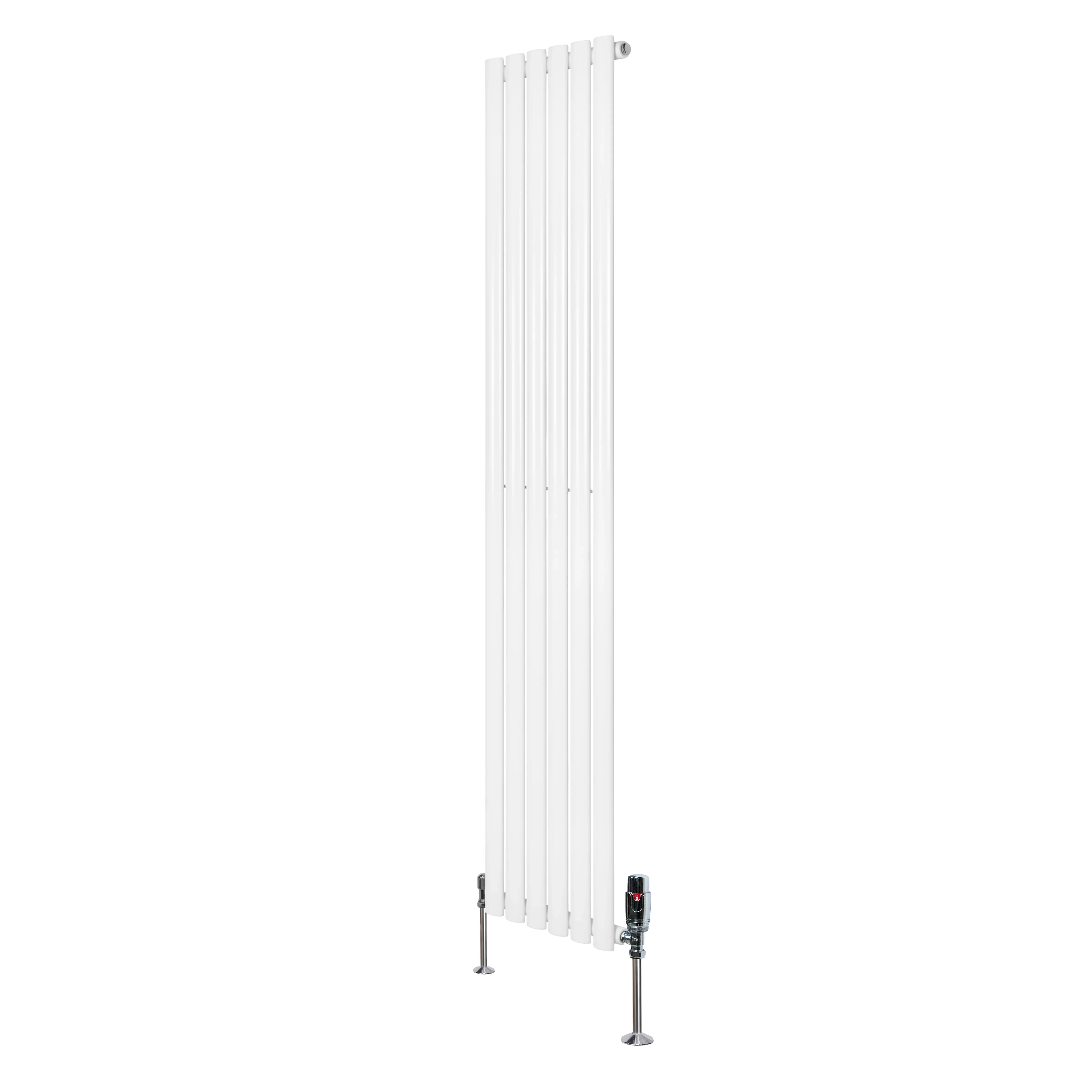 Oval Single Column Radiator & Valves – 1800mm x 360mm – White