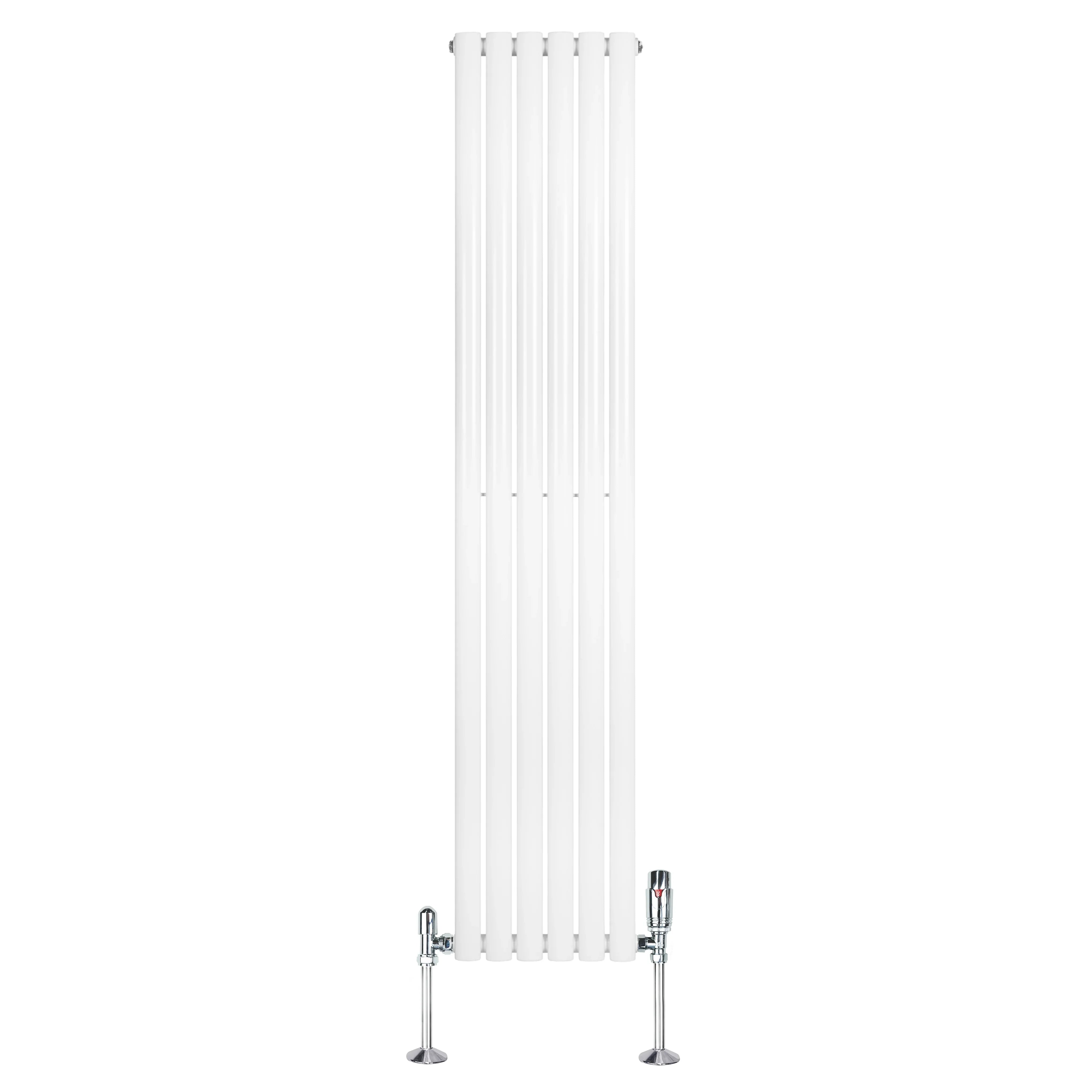 Oval Single Column Radiator & Valves – 1800mm x 360mm – White