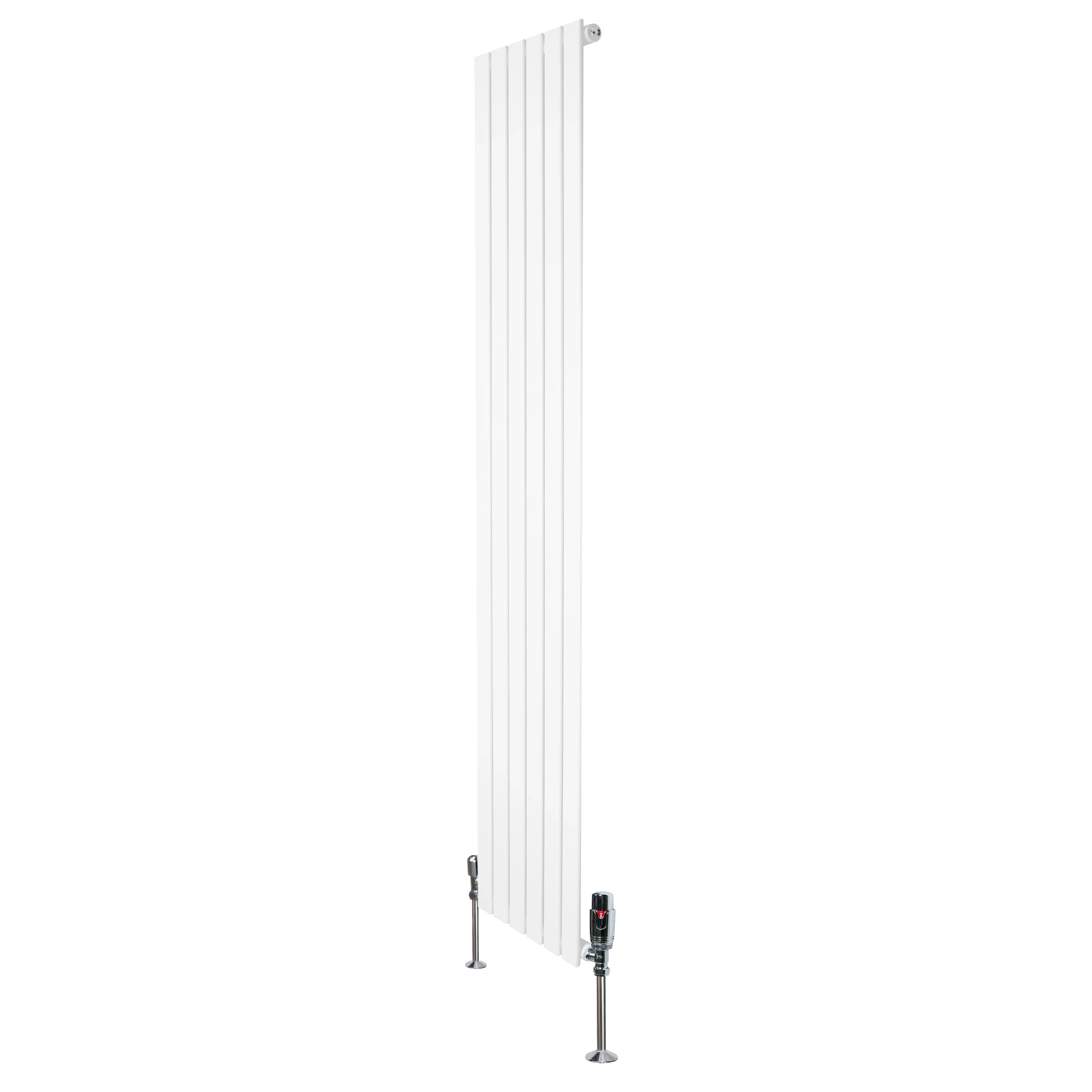 Flat Single Column Radiator & Valves – 1800mm x 420mm – White