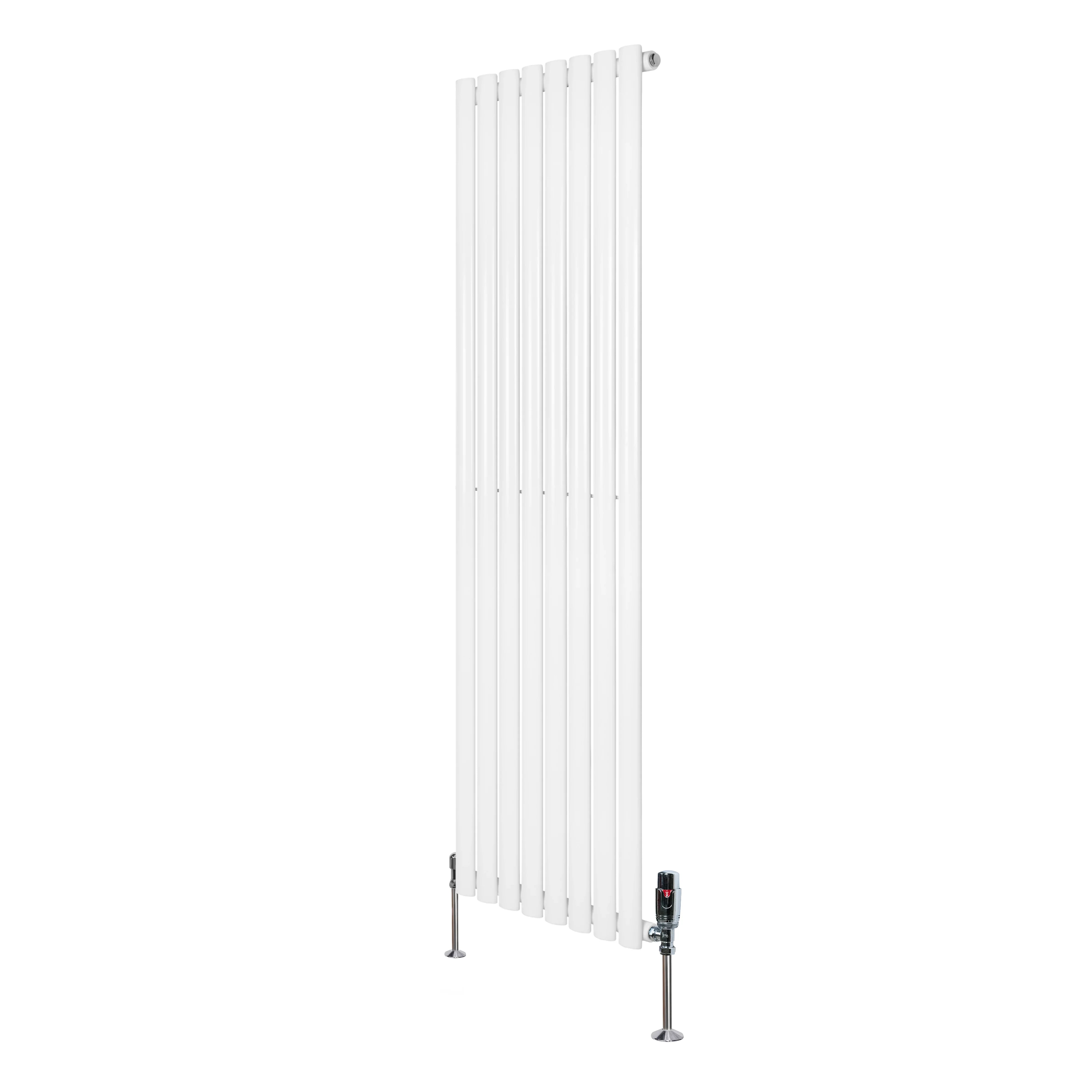 Oval Single Column Radiator & Valves – 1600mm x 480mm – White