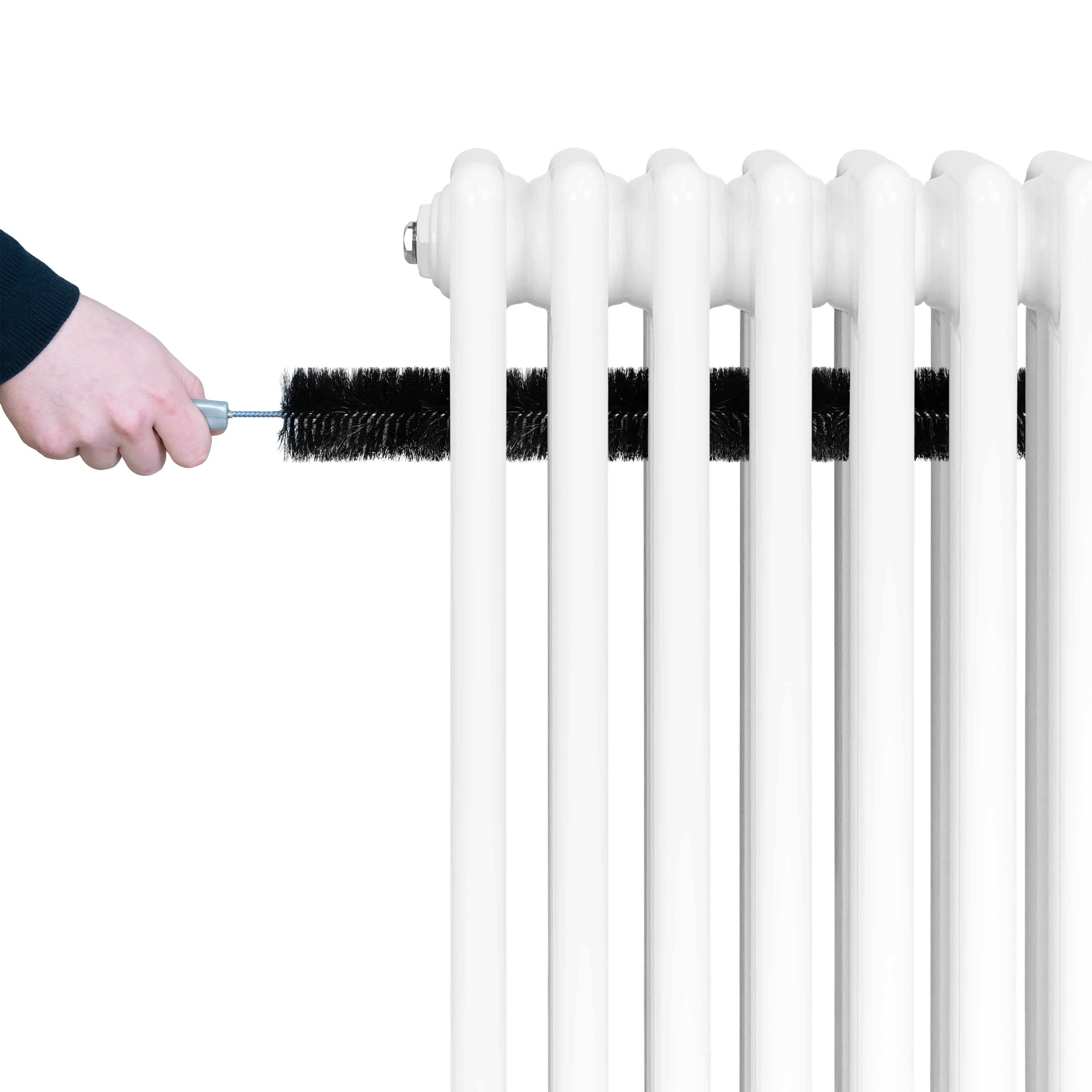 Traditional 4 Column Radiator & Valves - 300 x 1010mm - White