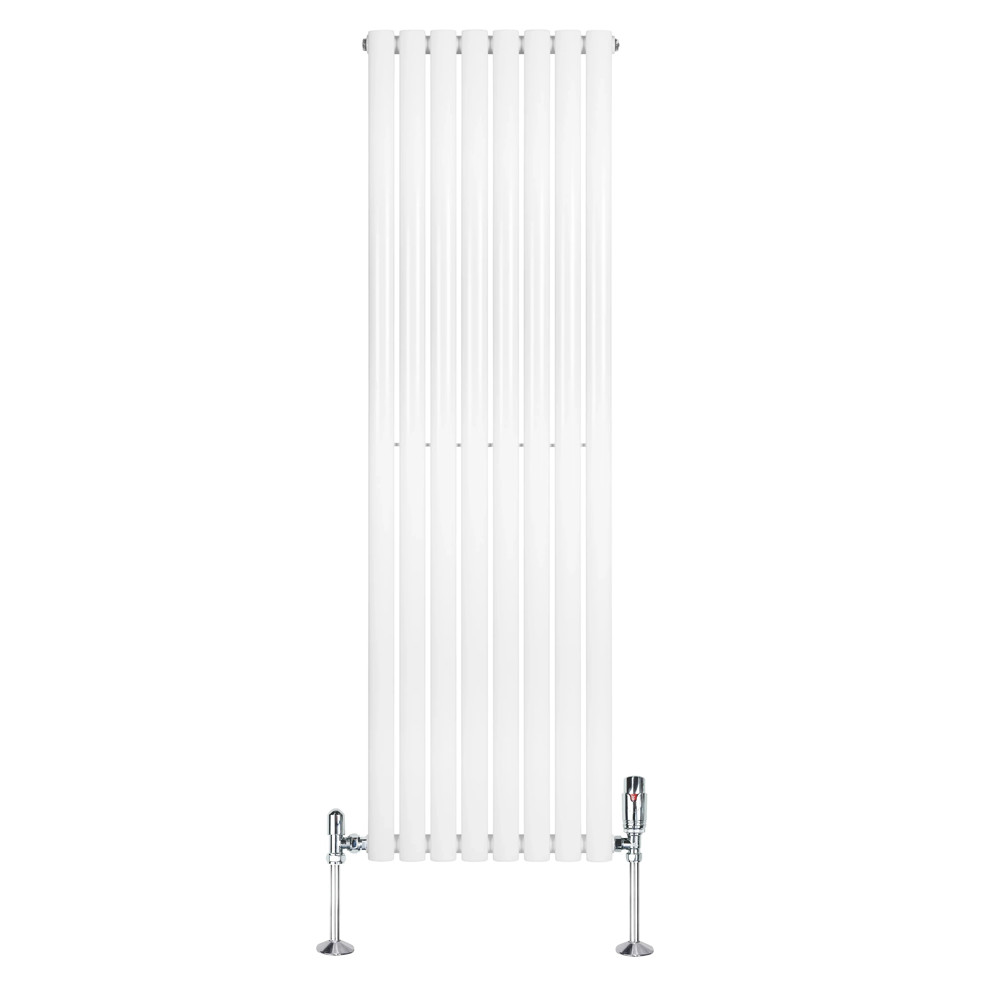 Oval Single Column Radiator & Valves – 1600mm x 480mm – White
