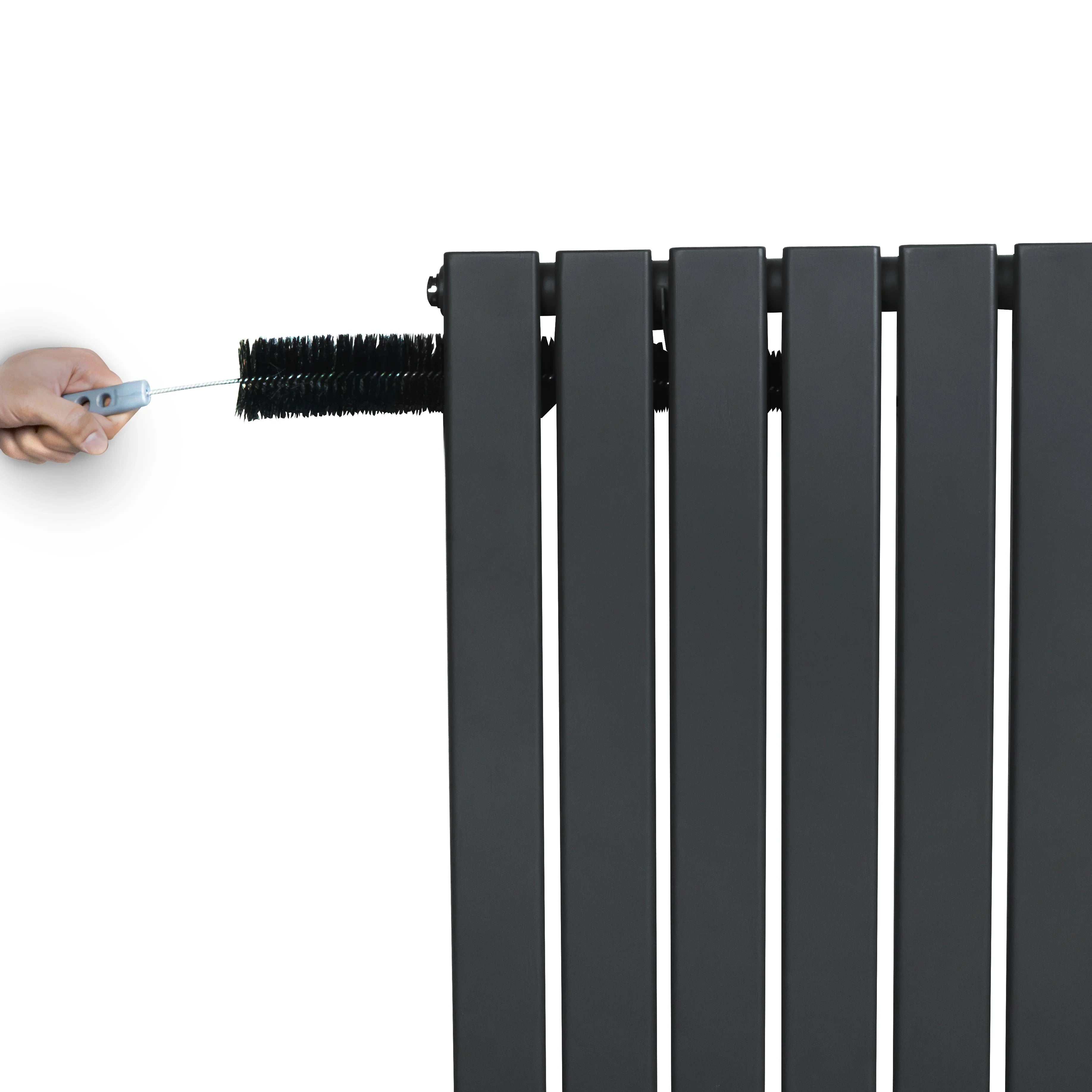 Flat Single Column Radiator & Valves – 600mm x 910mm – Anthracite Grey