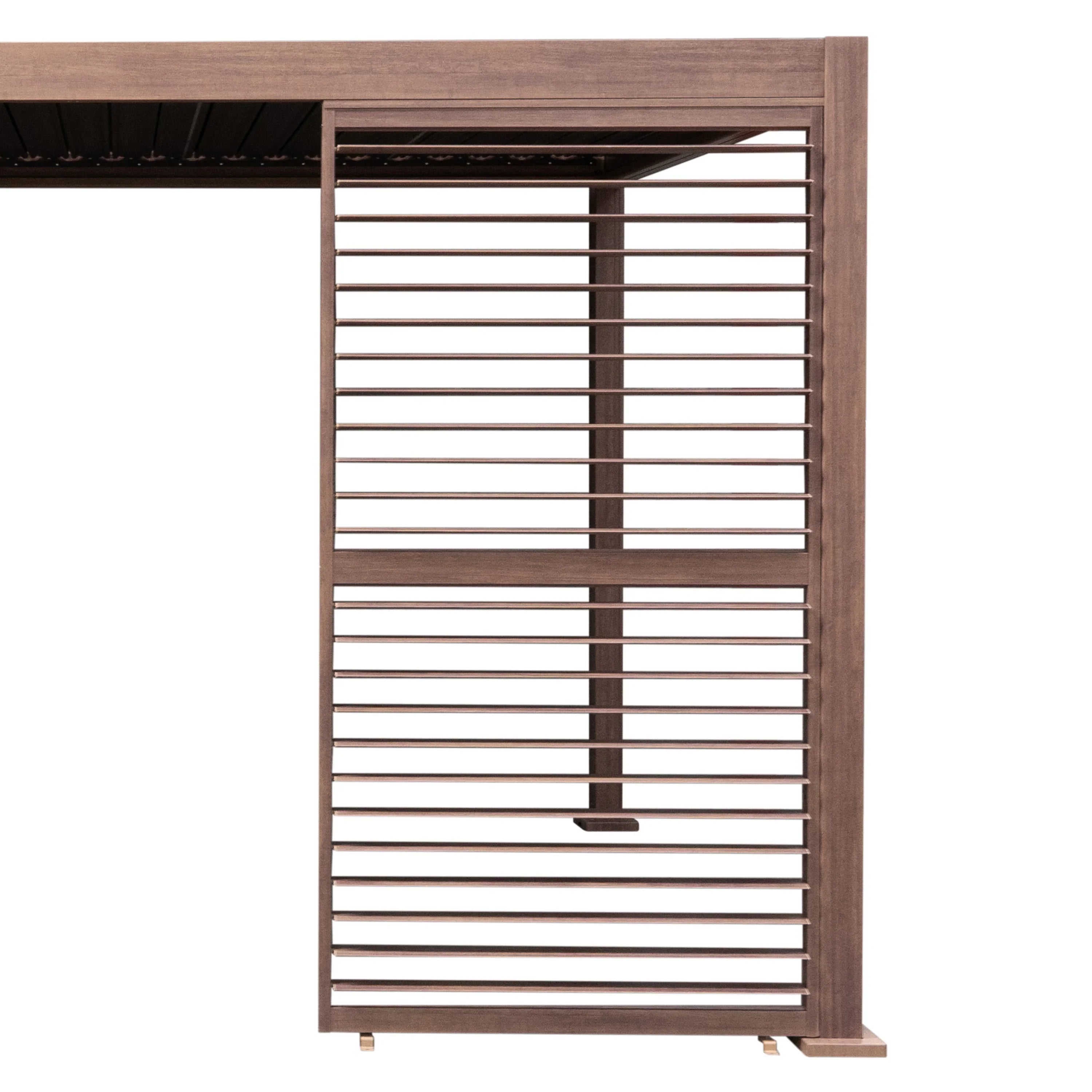 Wood Effect Aluminium Pergola Shutter Panel - 123cm Wide