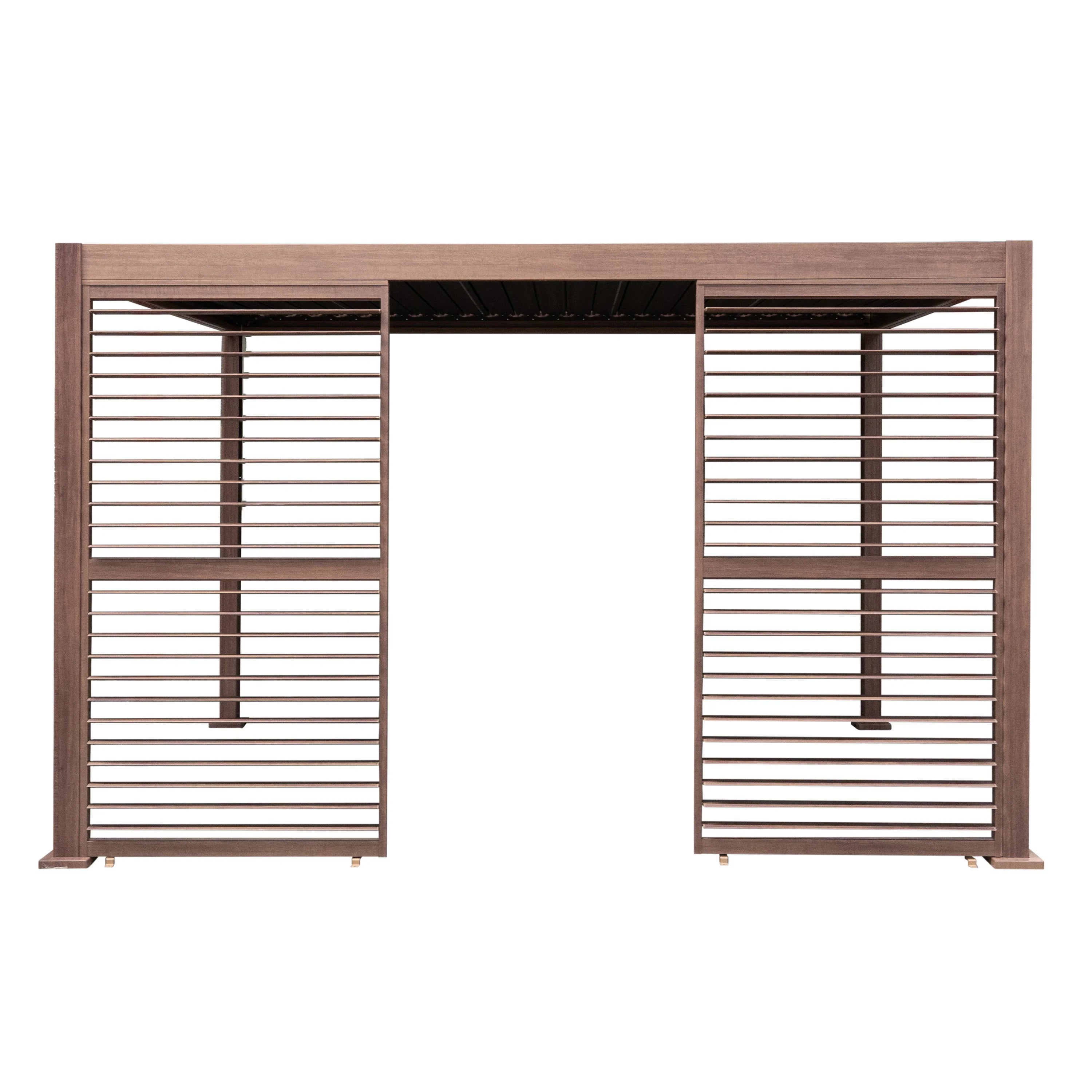 Wood Effect Aluminium Pergola Shutter Panel - 123cm Wide