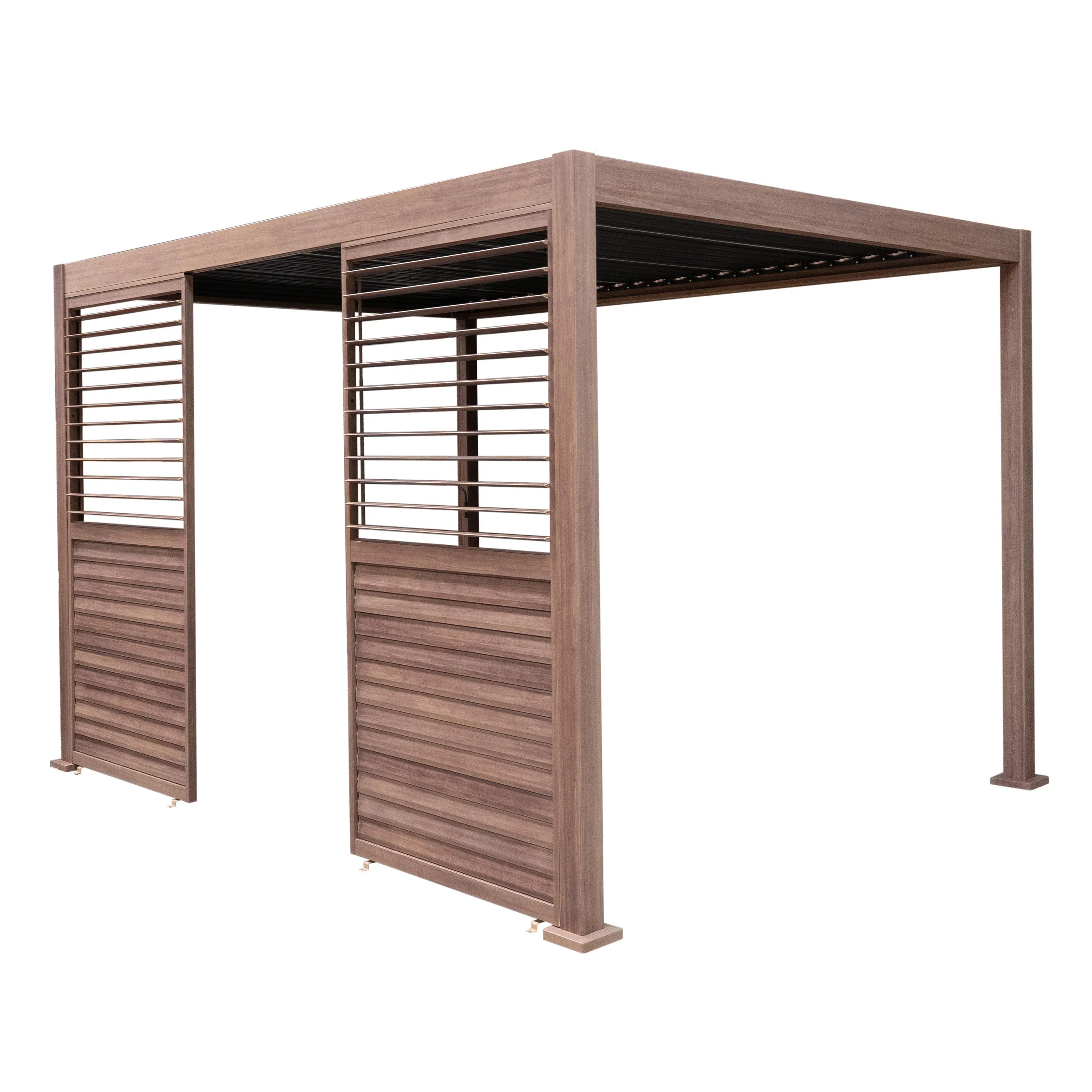 Wood Effect Aluminium Pergola Shutter Panel – 92cm Wide