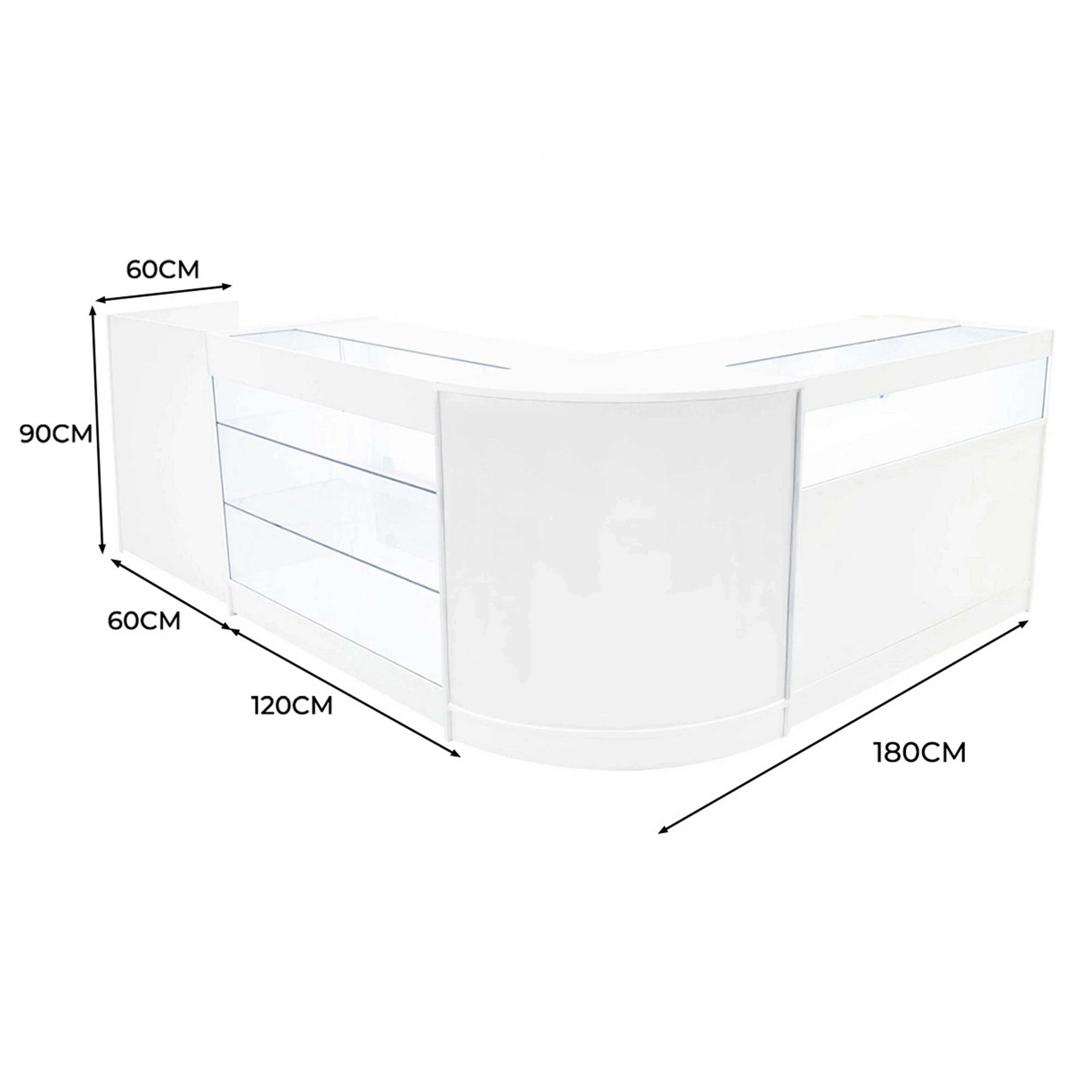 Polaris LED Shop Counter Set K1200, B1200, TB60 & CM60 - White