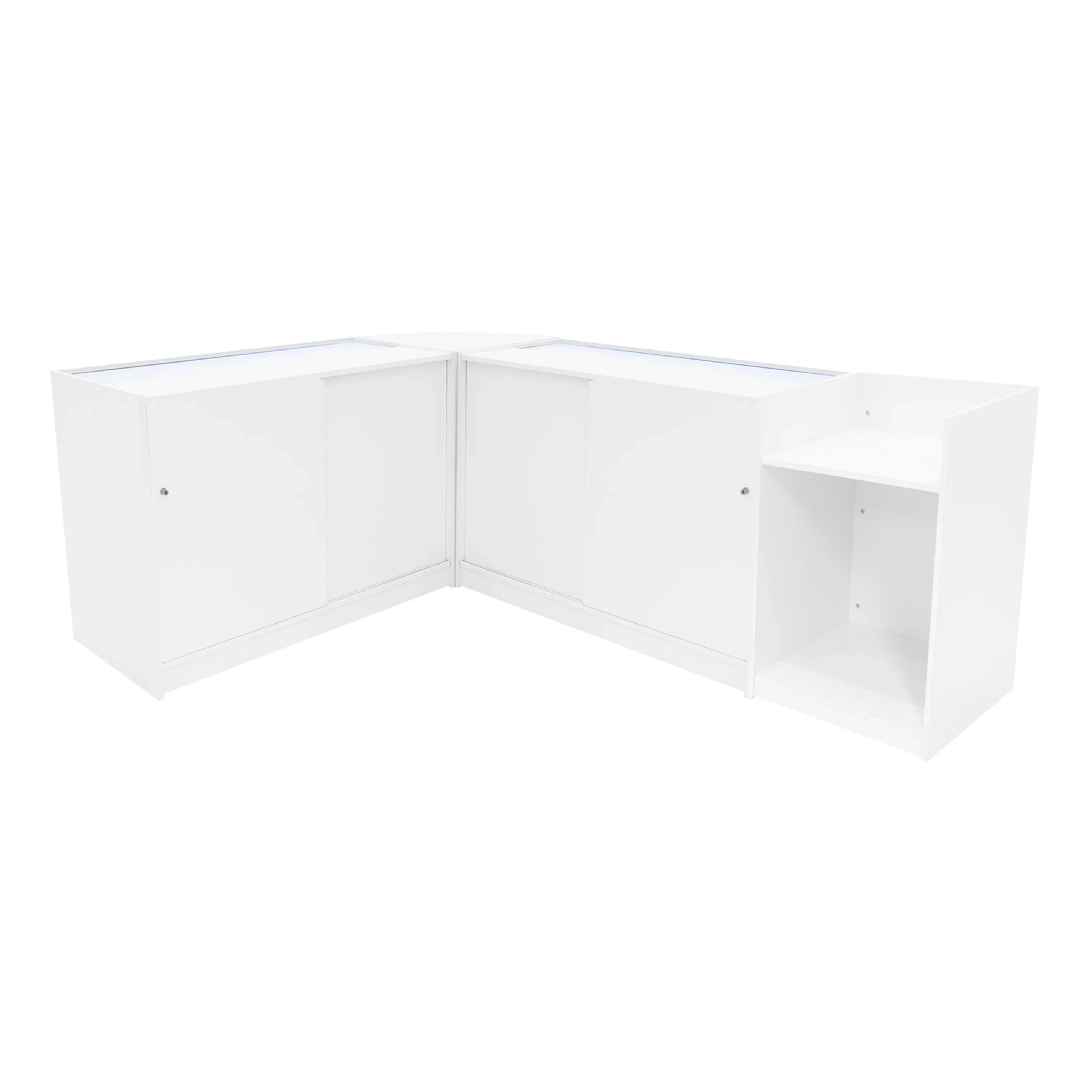 Luna LED Shop Counter Set CM60, TB60 & 2 x B1200 - White