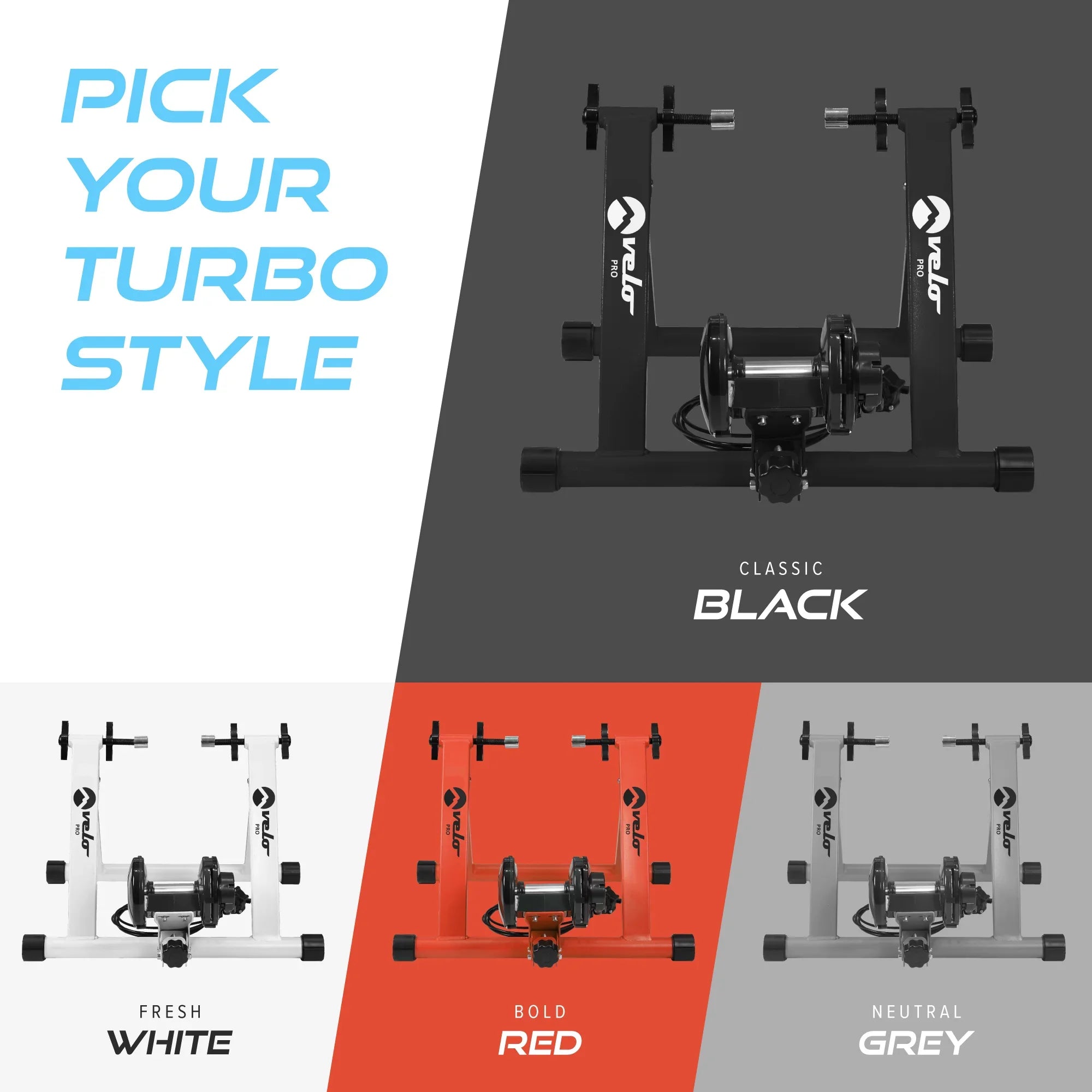 Velo Pro Red Magnetic Turbo Trainer with Mat